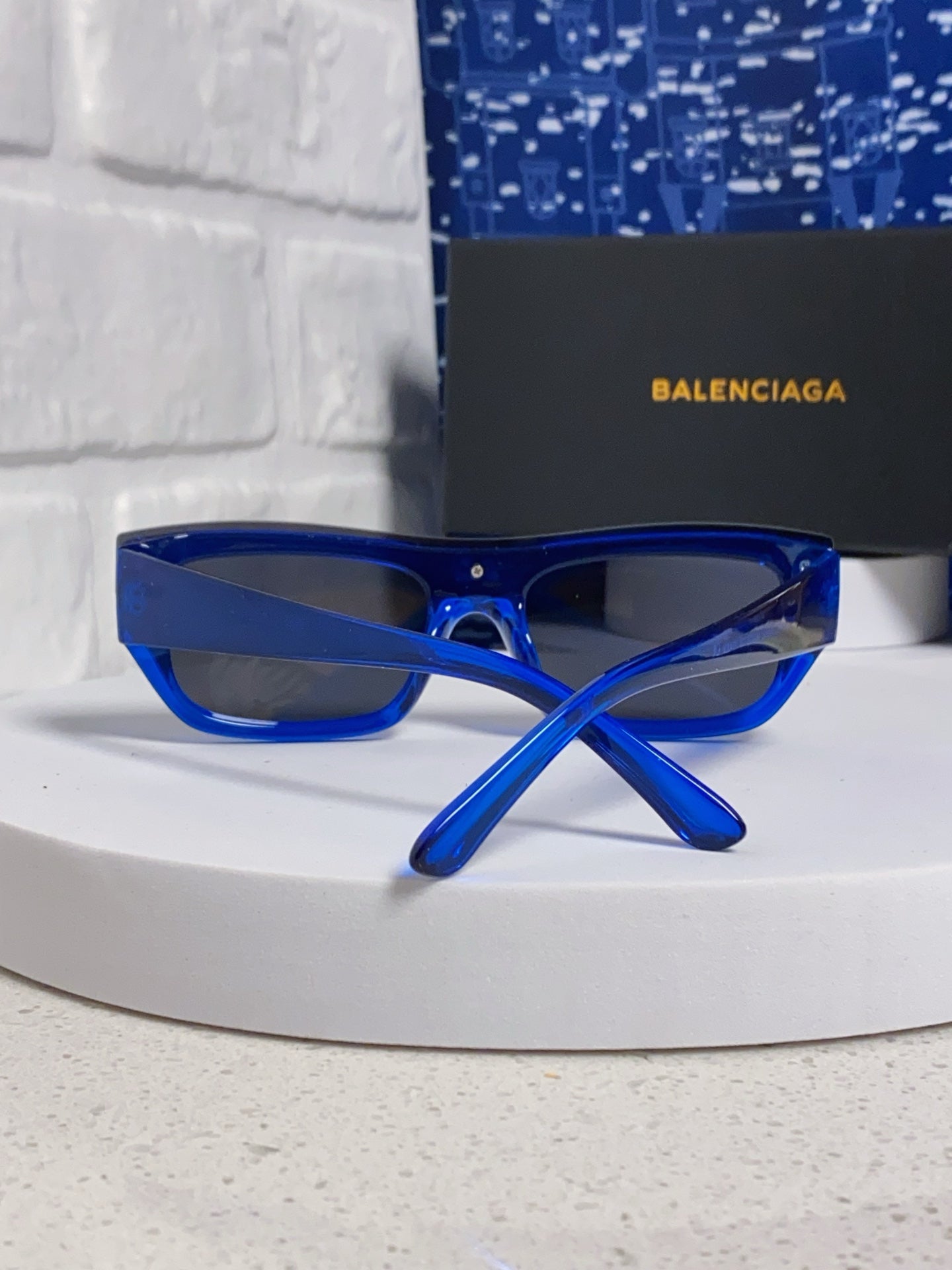 Balenciaga Browline Blue Lens Sunglasses for Men & Women - detail image 3