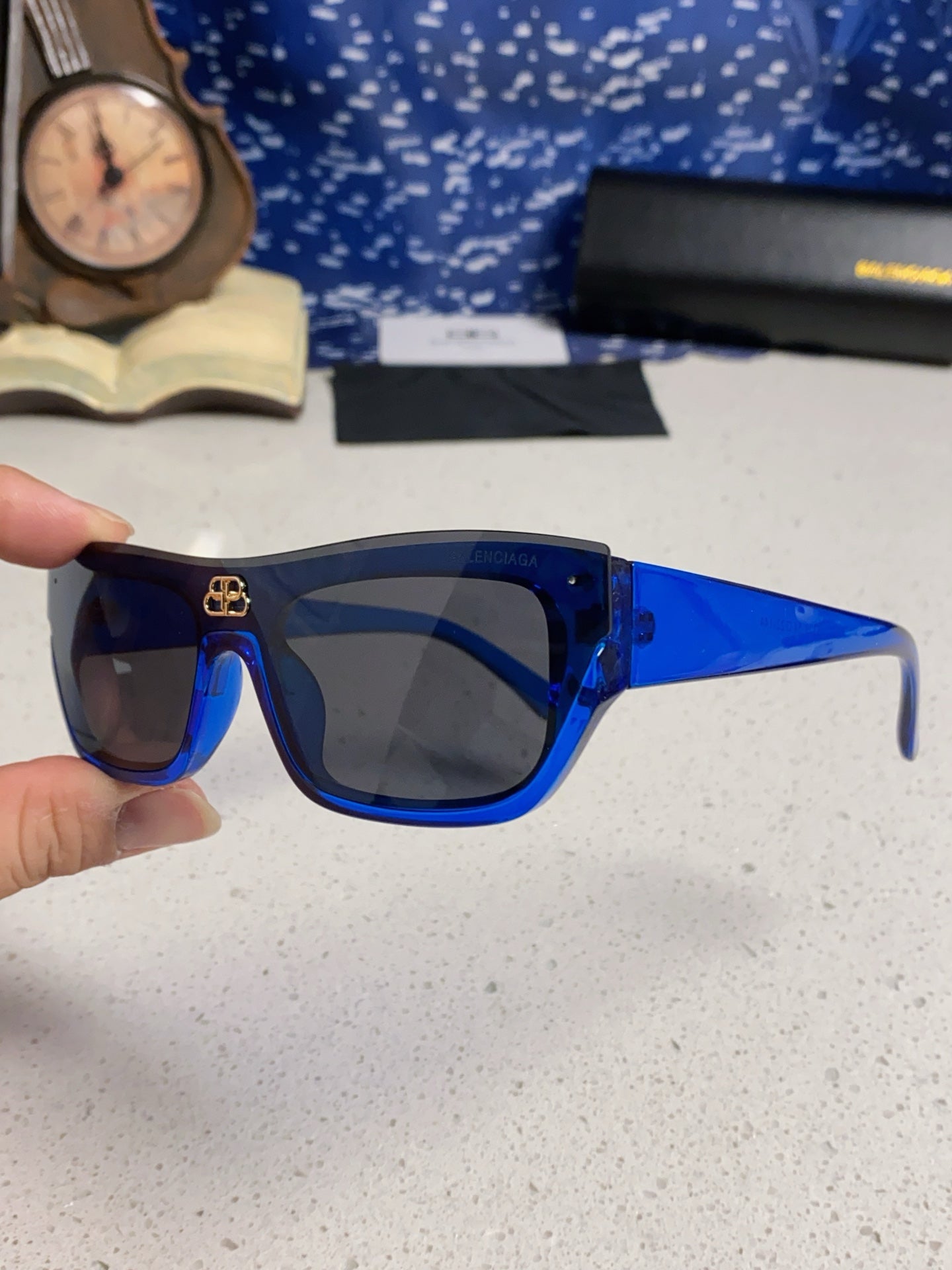 Balenciaga Browline Blue Lens Sunglasses for Men & Women - detail image 6