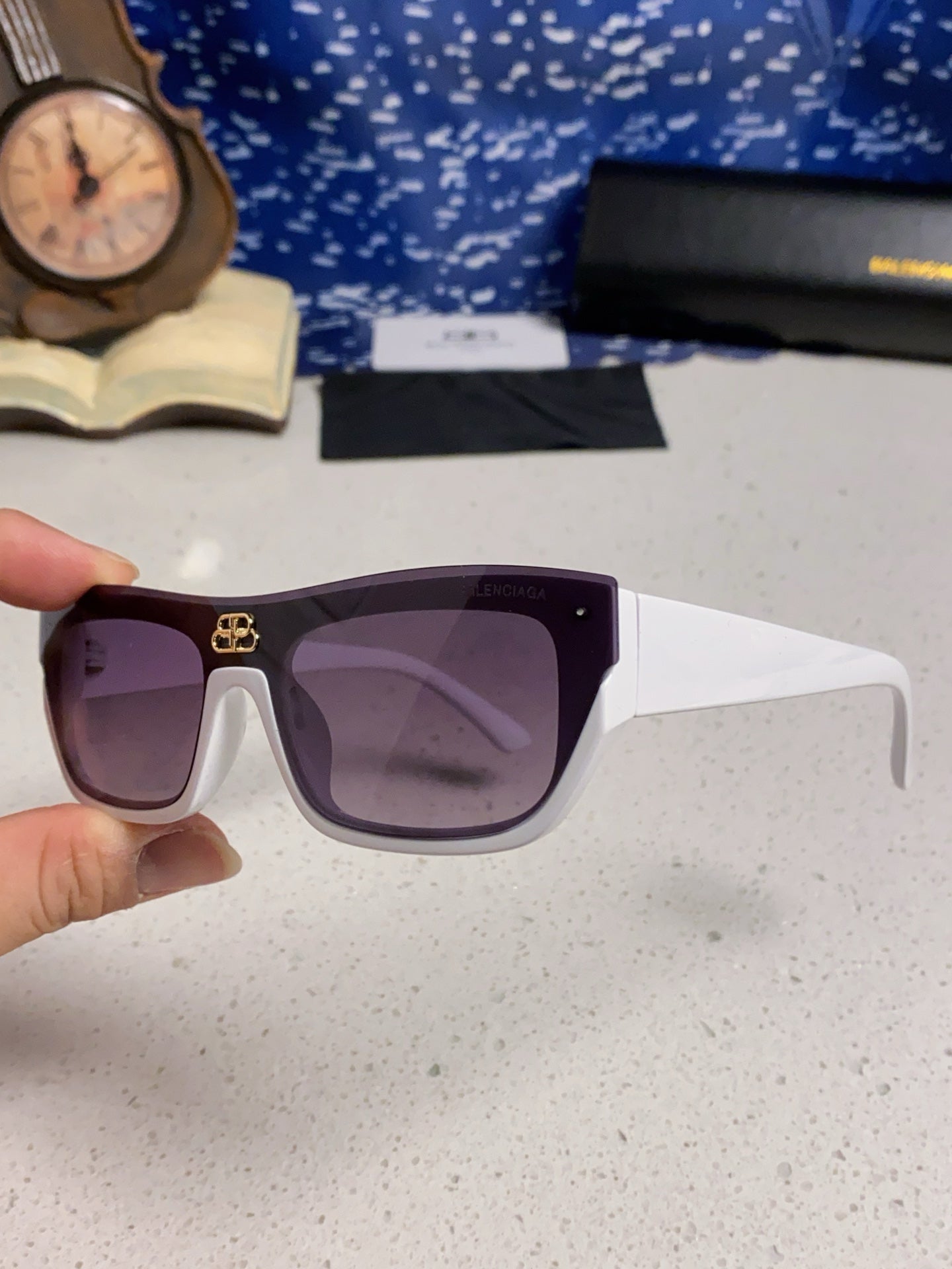 Balenciaga Browline Silver Lens Sunglasses for Men & Women - 358646 - detail image 6