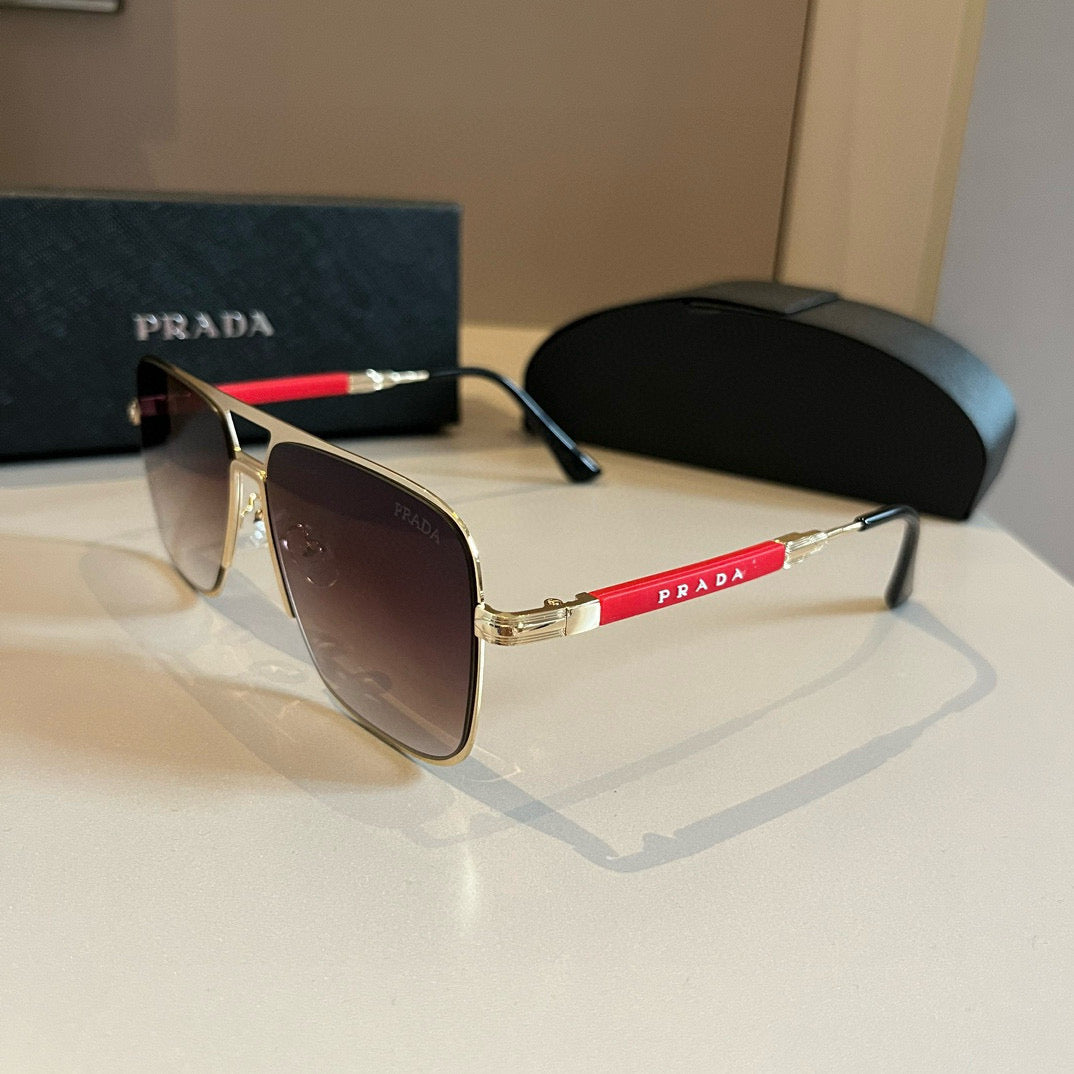 Prada Polarized Fashion Gold Lens Sunglasses for Men - 382584 - detail image 3