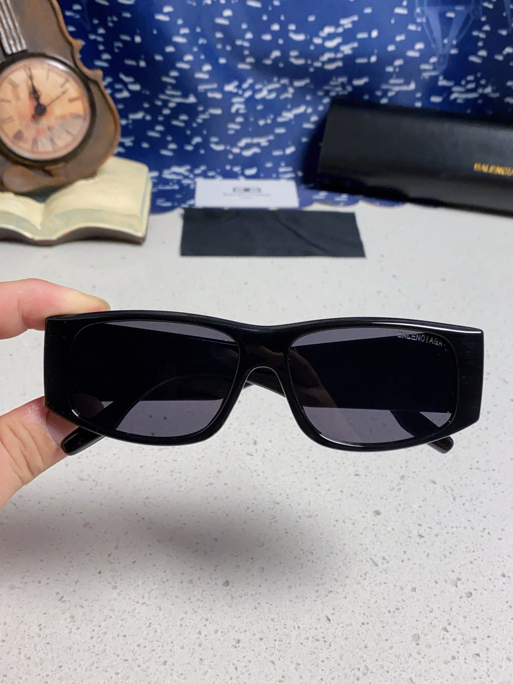 Balenciaga Square Blue Lens Sunglasses for Men & Women - 935205 - detail image 4