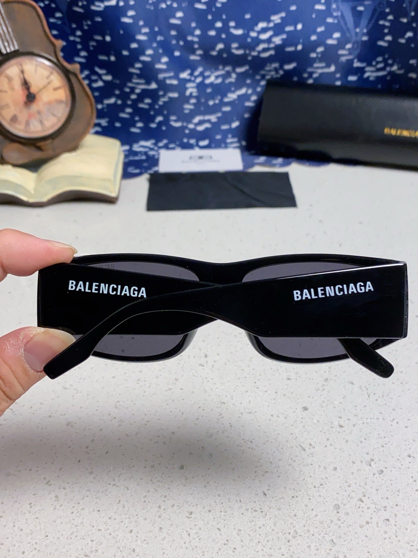 Balenciaga Square Blue Lens Sunglasses for Men & Women - 935205 - detail image 5