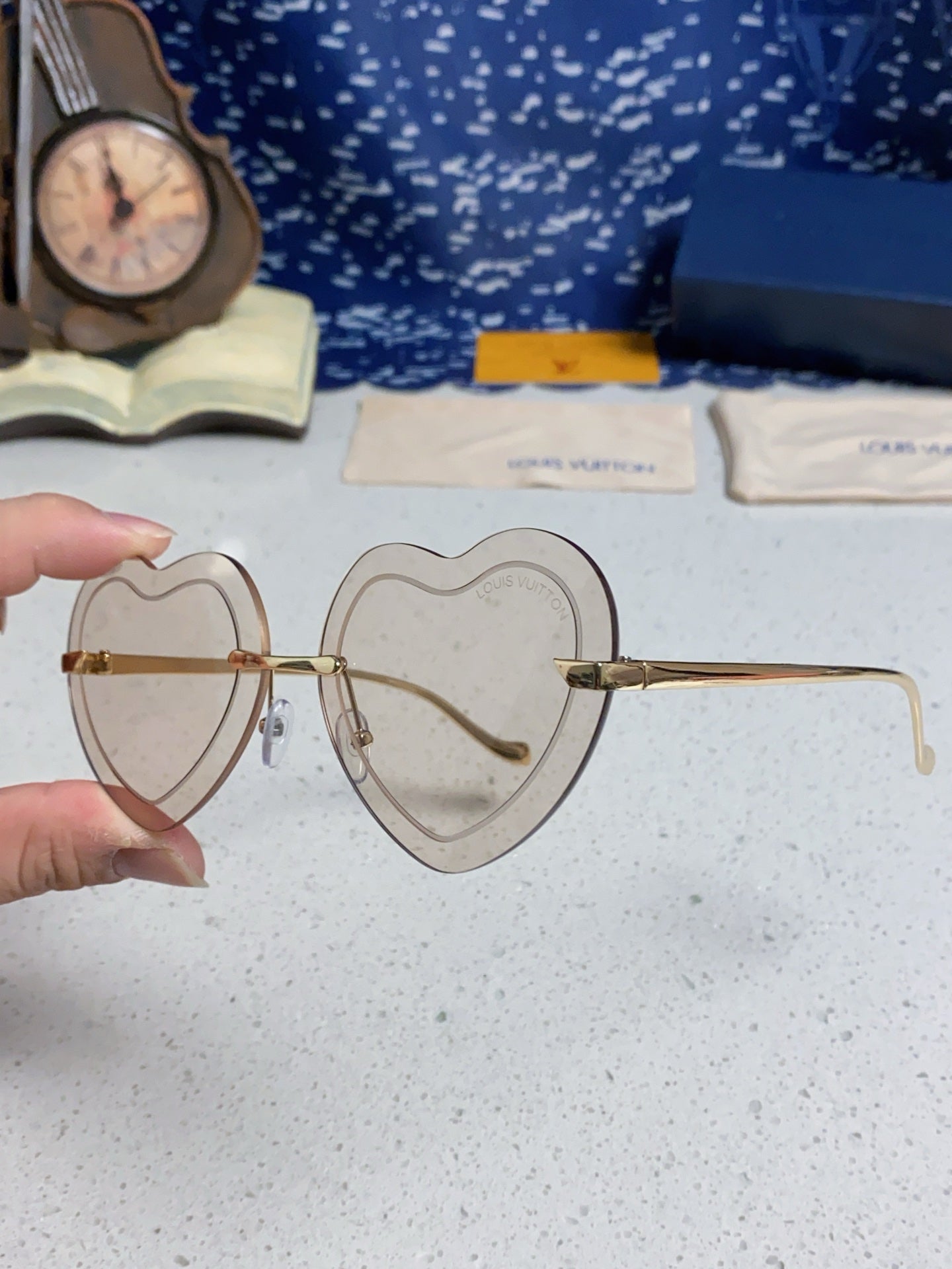 Louis Vuitton Lightweight Rimless Silver Lens Sunglasses for Women - 371400 - detail image 6