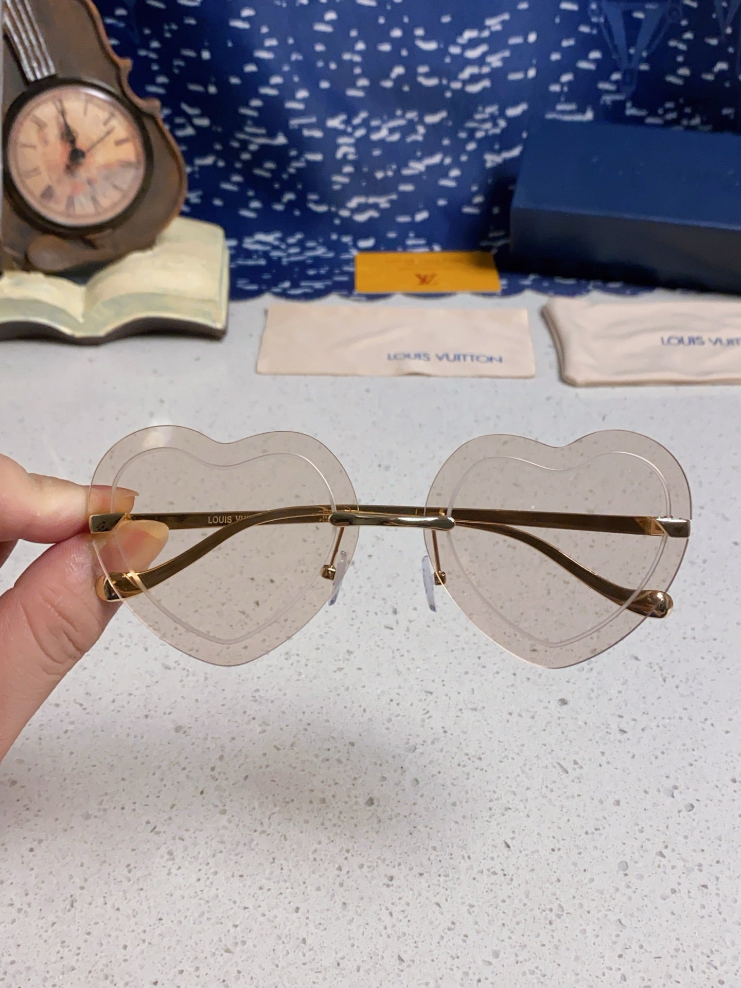 Louis Vuitton Lightweight Rimless Silver Lens Sunglasses for Women - 371400 - detail image 4