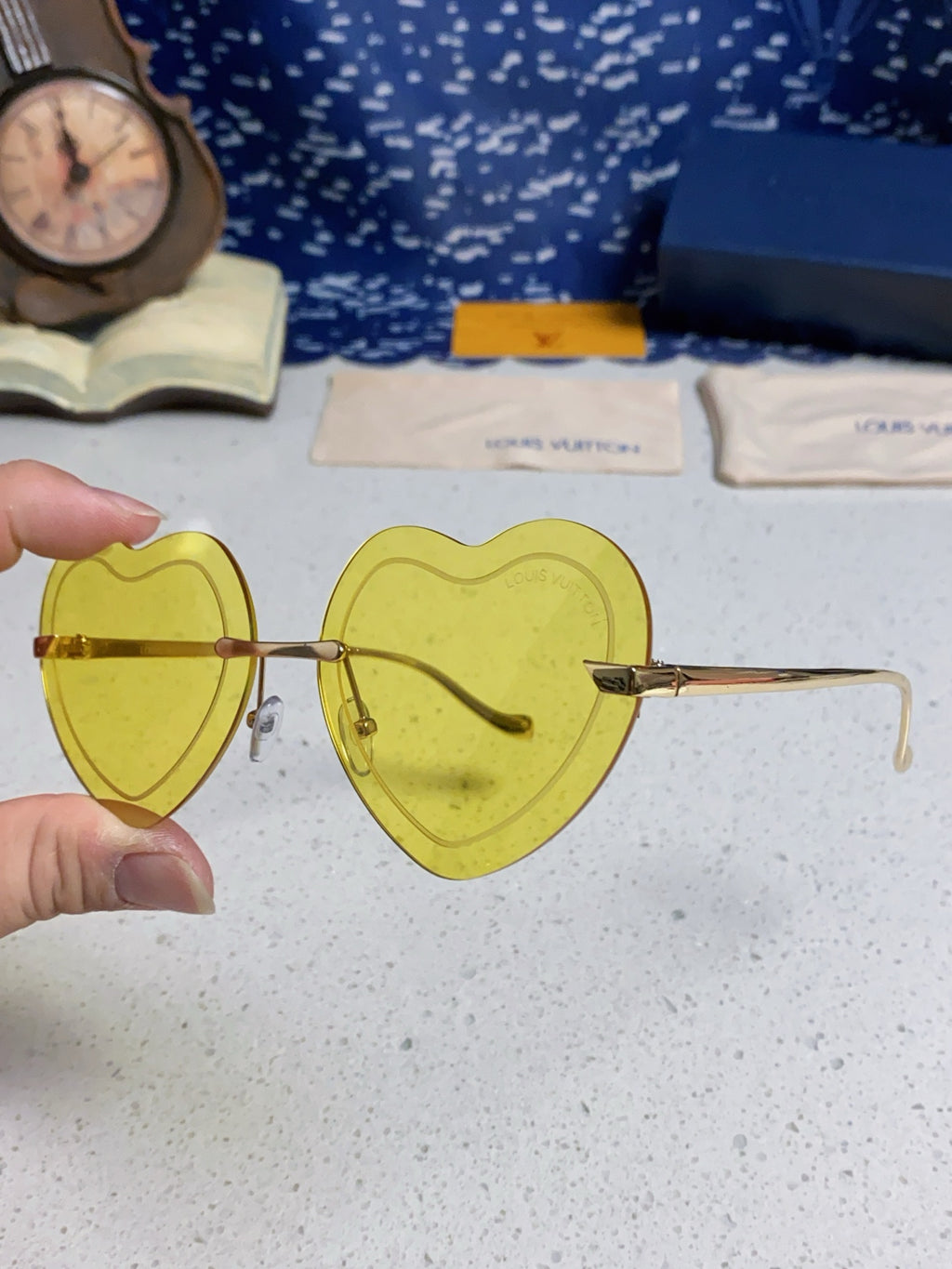 Louis Vuitton Lightweight Rimless Yellow Lens Sunglasses for Women - detail image 6