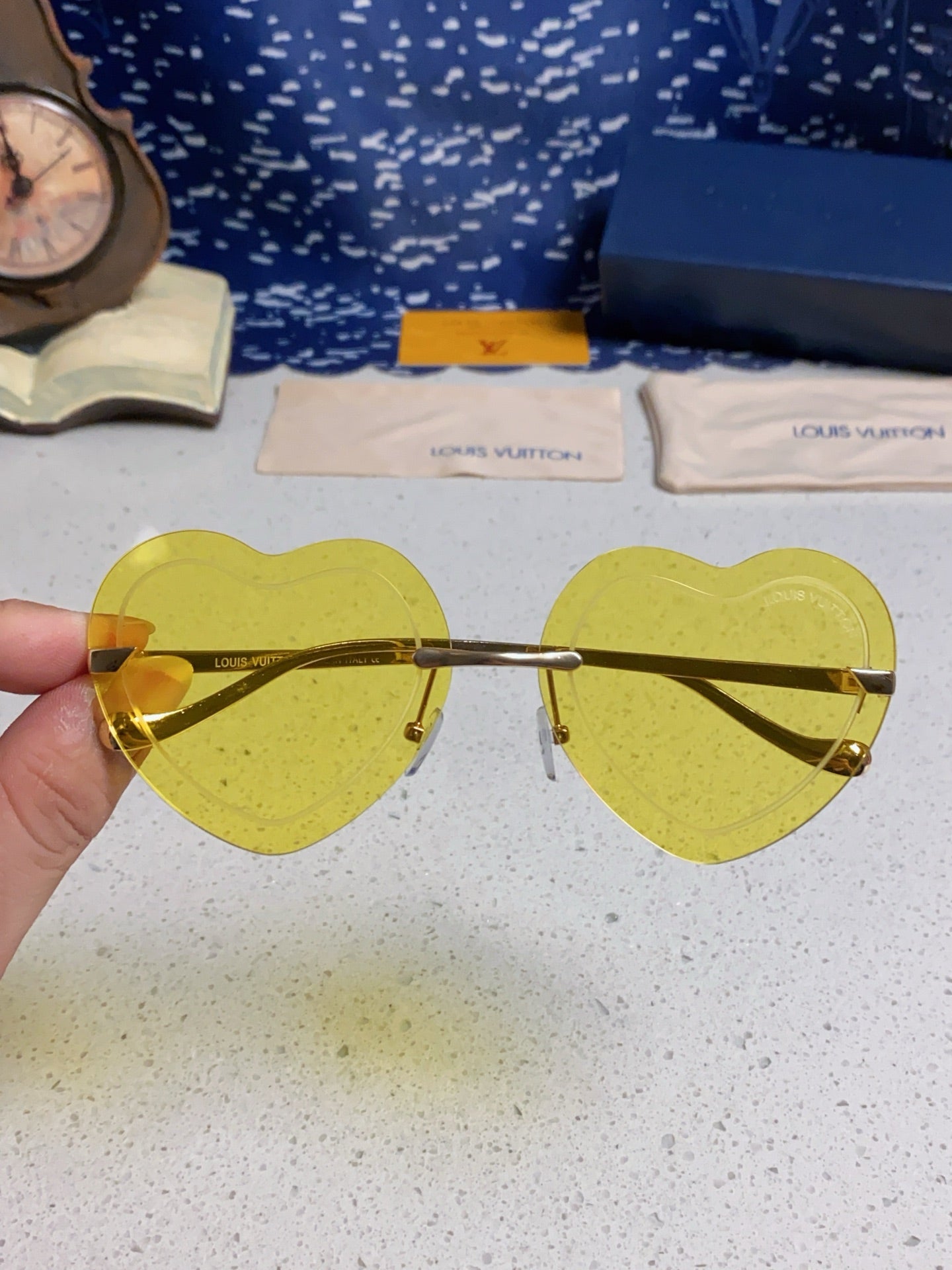 Louis Vuitton Lightweight Rimless Yellow Lens Sunglasses for Women - detail image 4