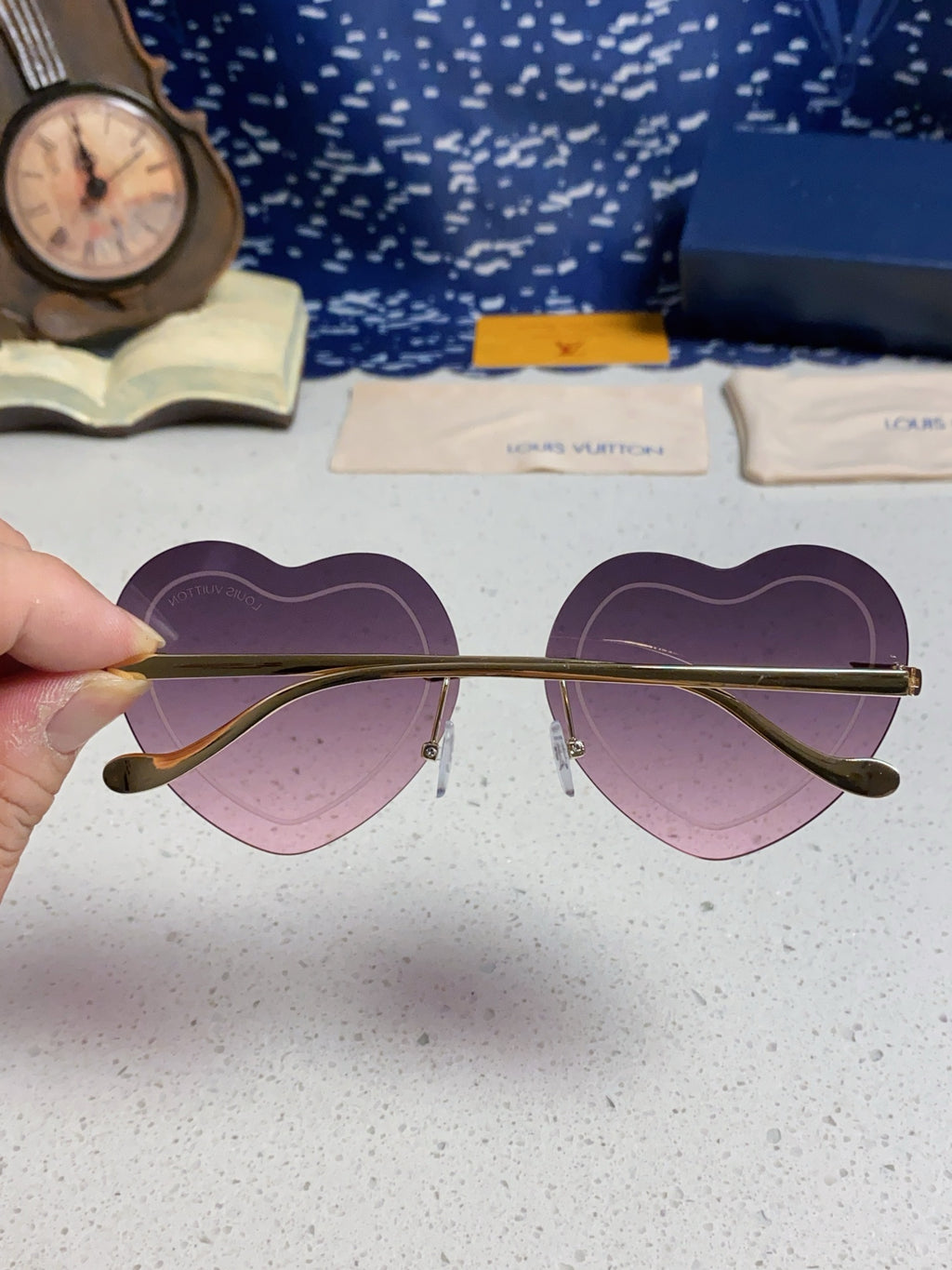 Louis Vuitton Lightweight Rimless Silver Lens Sunglasses for Women - 371402 - detail image 5