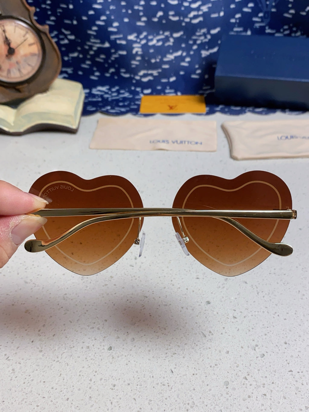 Louis Vuitton Lightweight Rimless Brown Lens Sunglasses for Women - detail image 5
