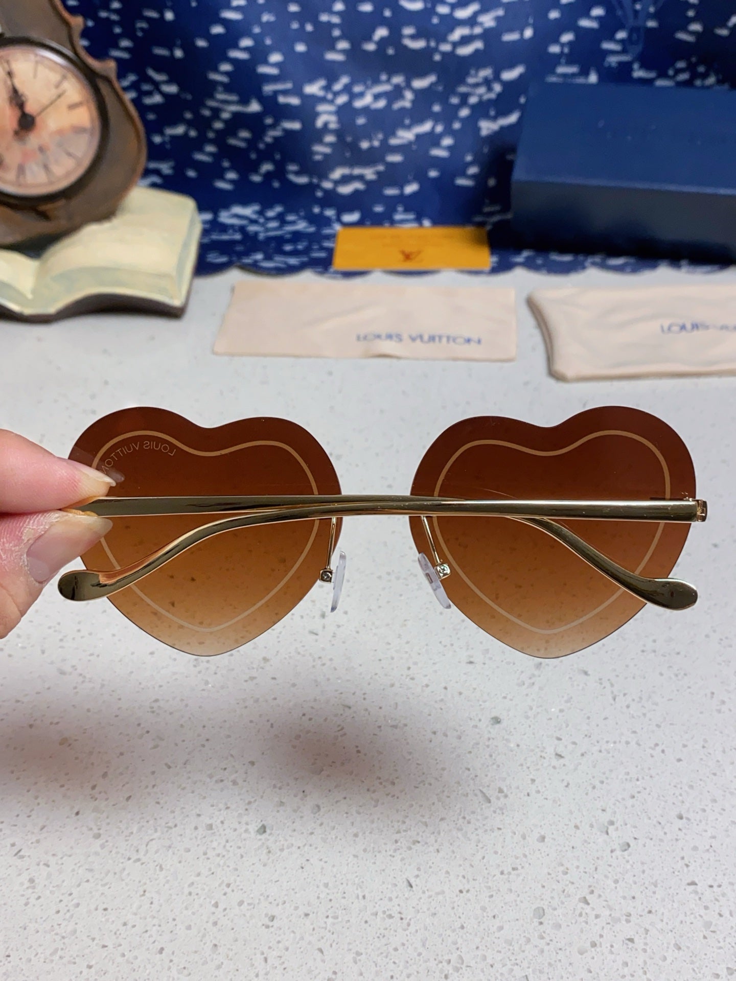 Louis Vuitton Lightweight Rimless Brown Lens Sunglasses for Women - detail image 5