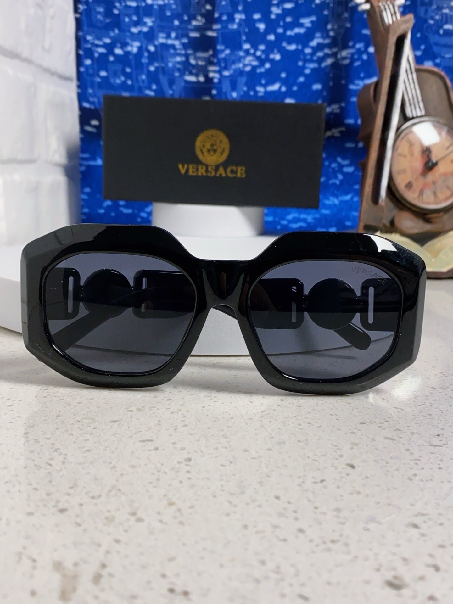 Versace Round Silver Lens Sunglasses for Men & Women - detail image 9