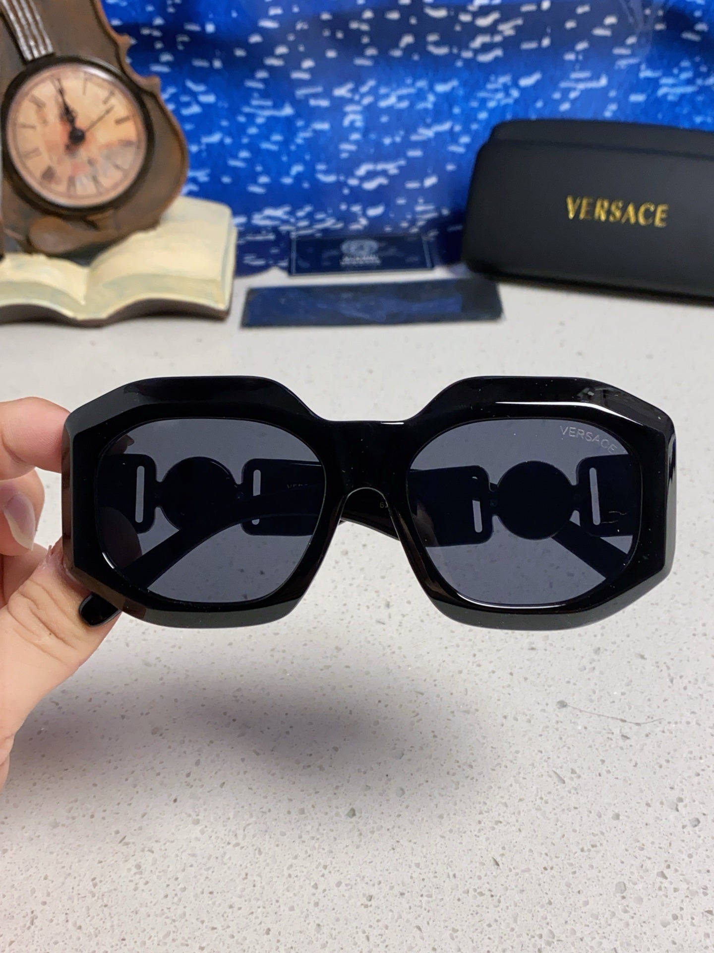 Versace Round Silver Lens Sunglasses for Men & Women - detail image 4