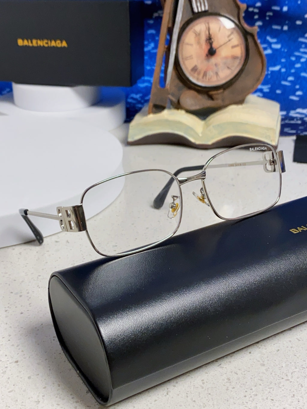 Balenciaga Metal Rectangular Red Lens Sunglasses for Men & Women - detail image 10
