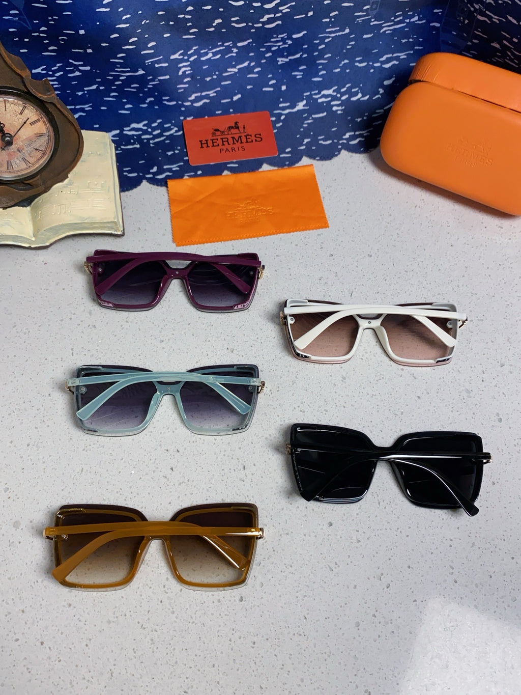 Hermès Square Brown Lens Sunglasses for Men & Women - 466430 - detail image 10