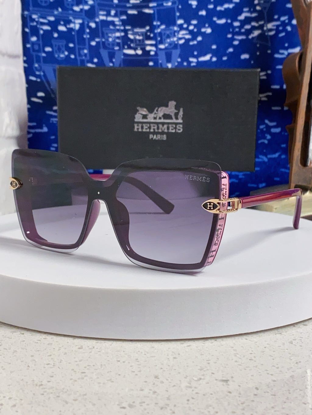 Hermès Square Silver Lens Sunglasses for Men & Women - 466428