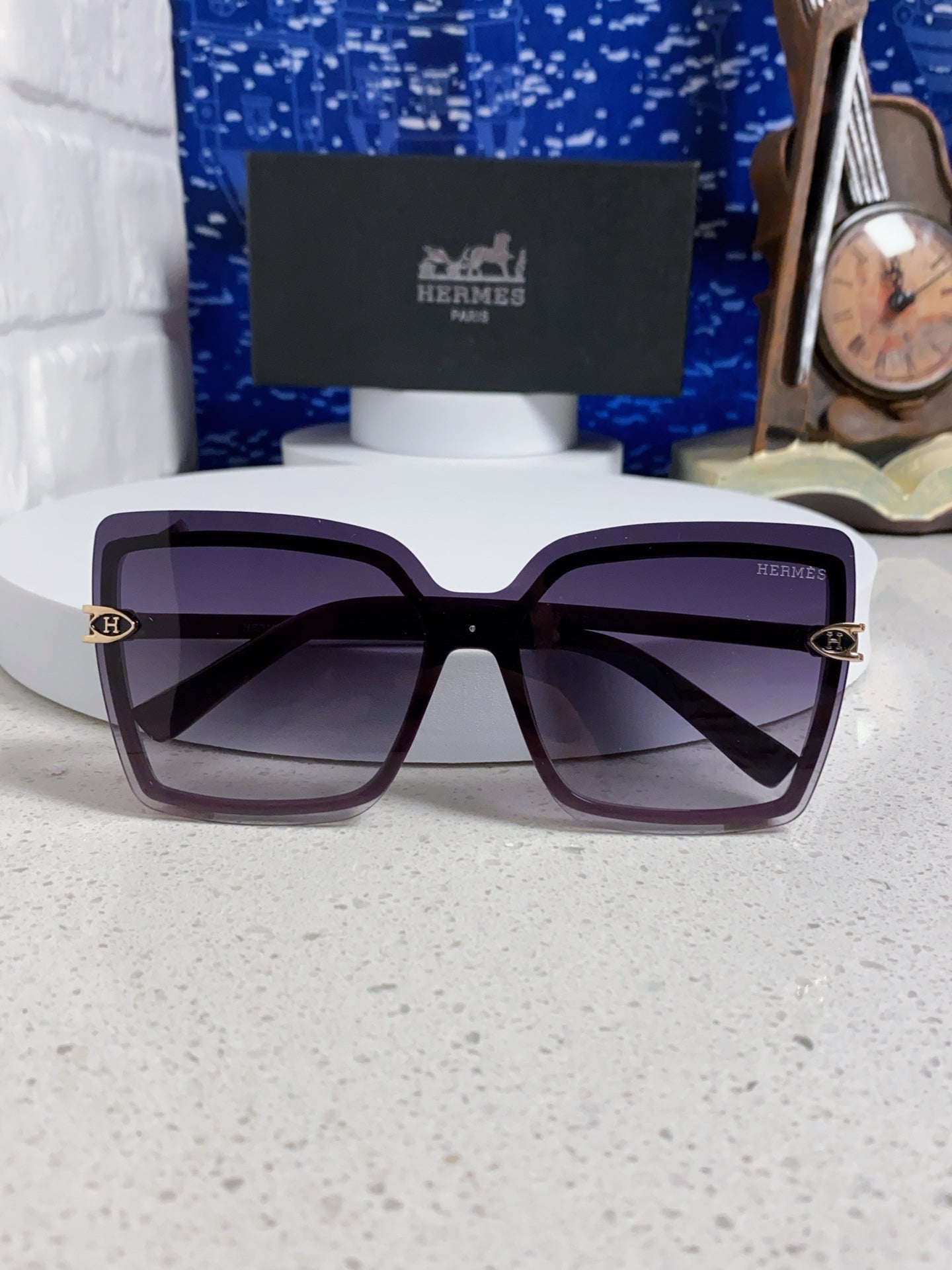 Hermès Square Silver Lens Sunglasses for Men & Women - 466428 - detail image 9