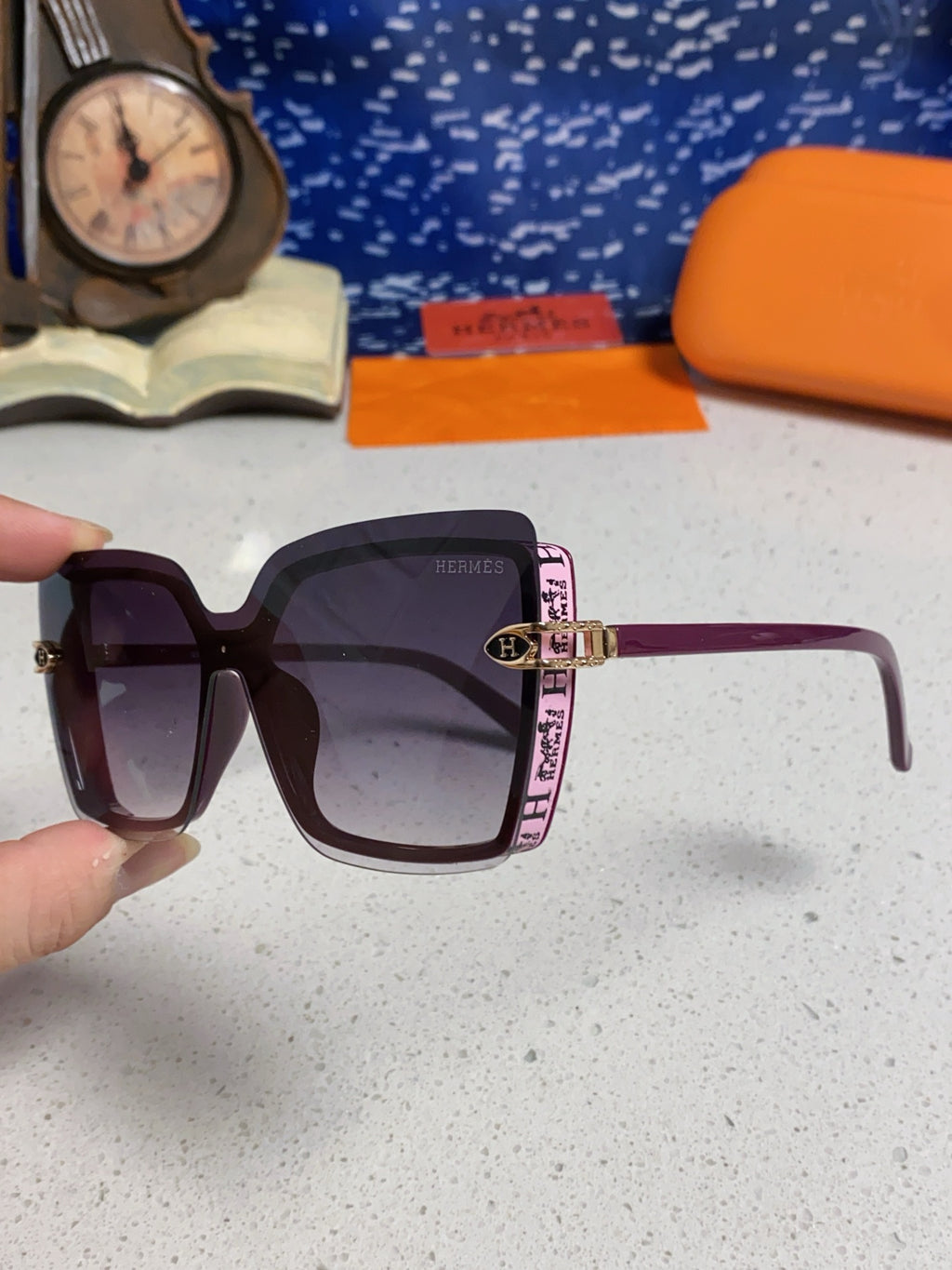 Hermès Square Silver Lens Sunglasses for Men & Women - 466428 - detail image 6