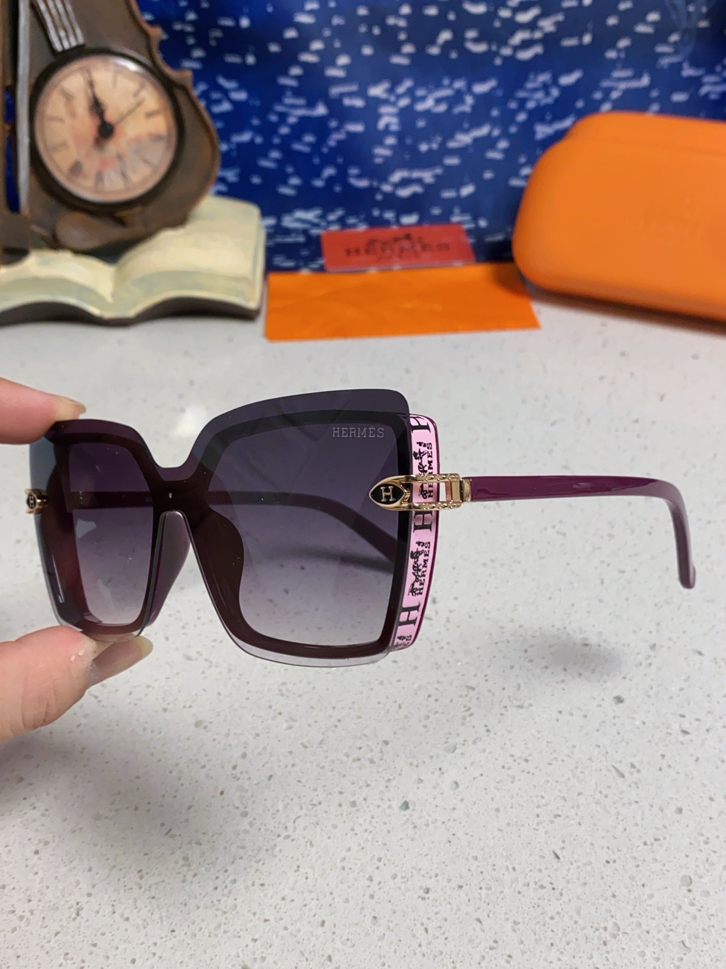 Hermès Square Silver Lens Sunglasses for Men & Women - 466428 - detail image 6