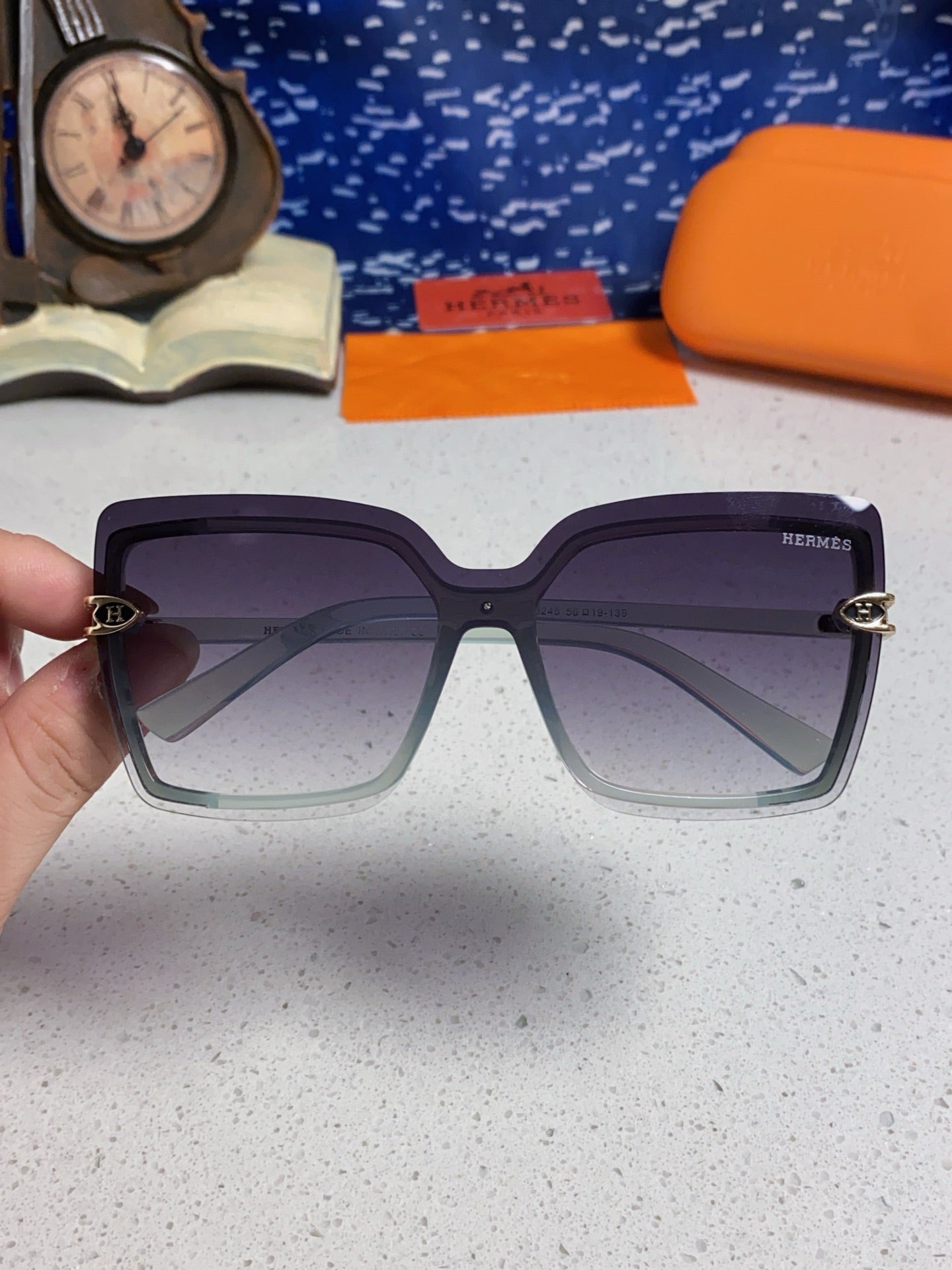 Hermès Square Silver Lens Sunglasses for Men & Women - 466429 - detail image 4