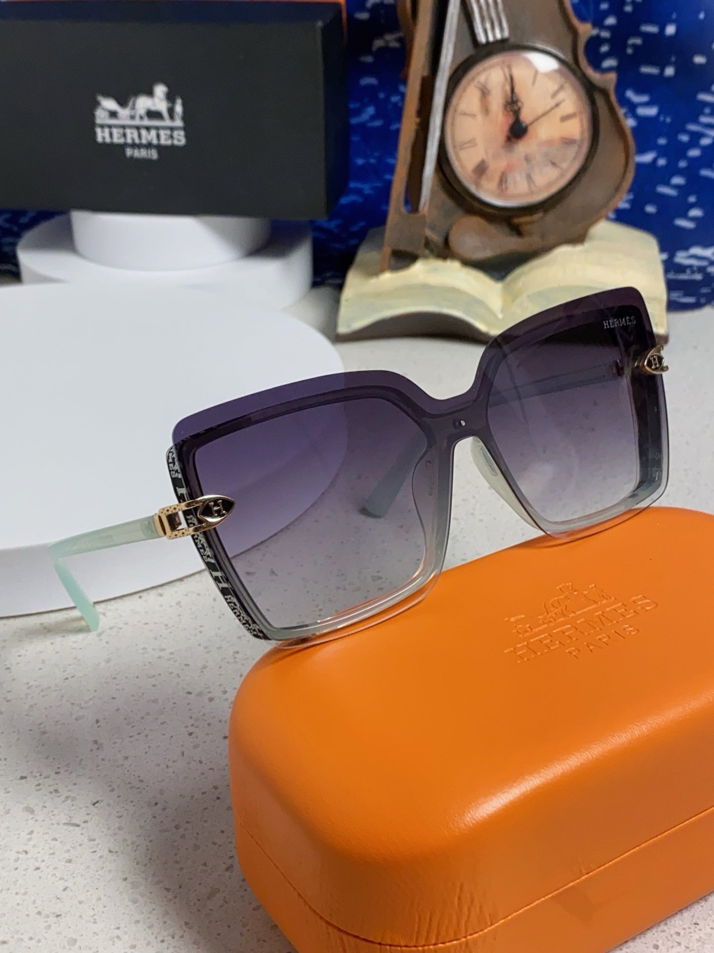 Hermès Square Silver Lens Sunglasses for Men & Women - 466429 - detail image 10