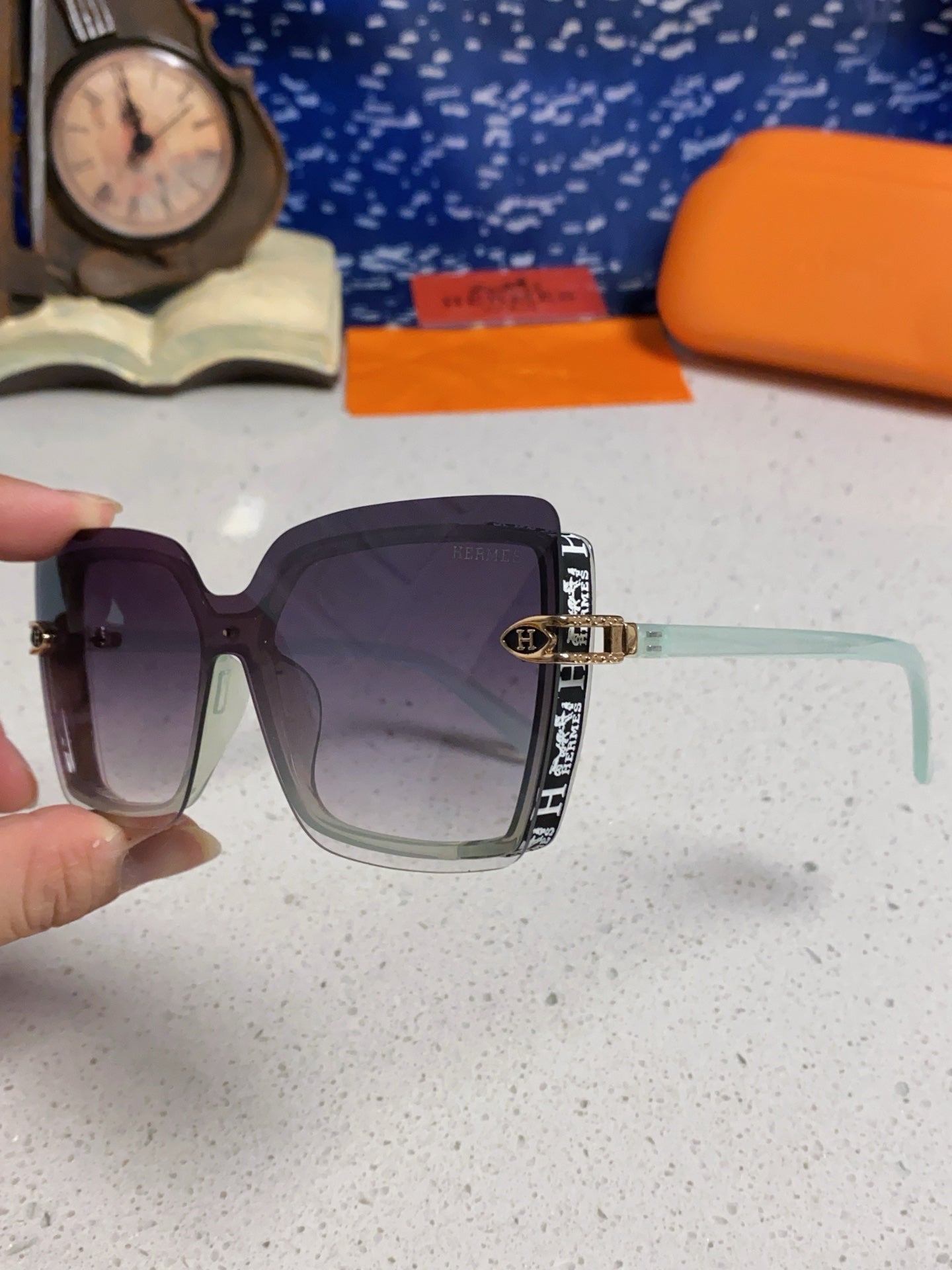 Hermès Square Silver Lens Sunglasses for Men & Women - 466429 - detail image 6