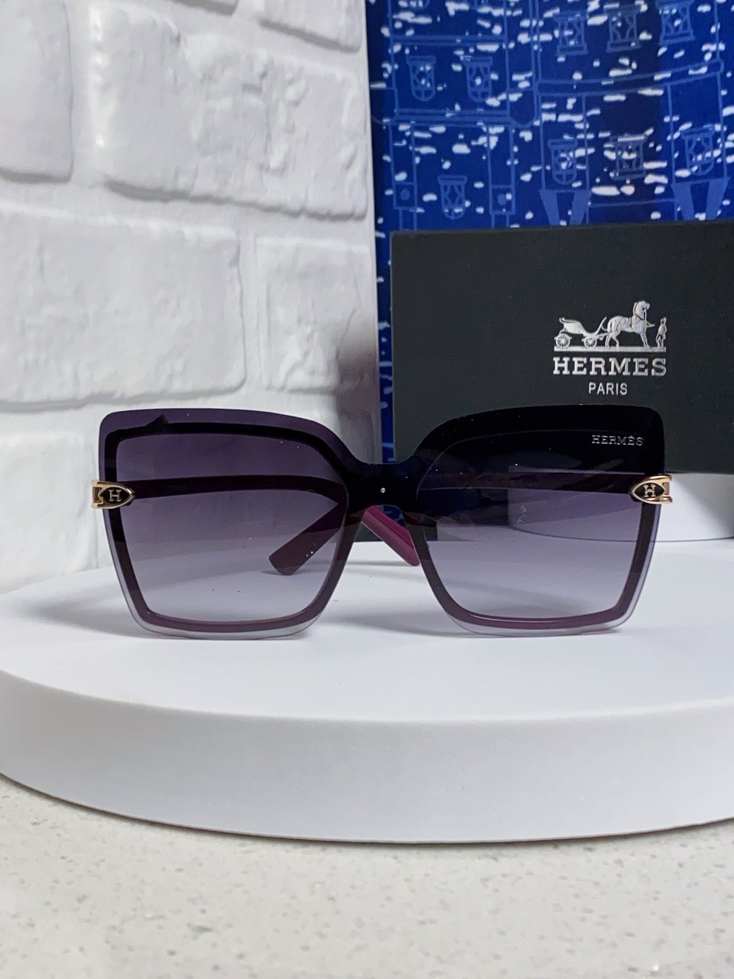 Hermès Square Silver Lens Sunglasses for Men & Women - 466428 - detail image 2