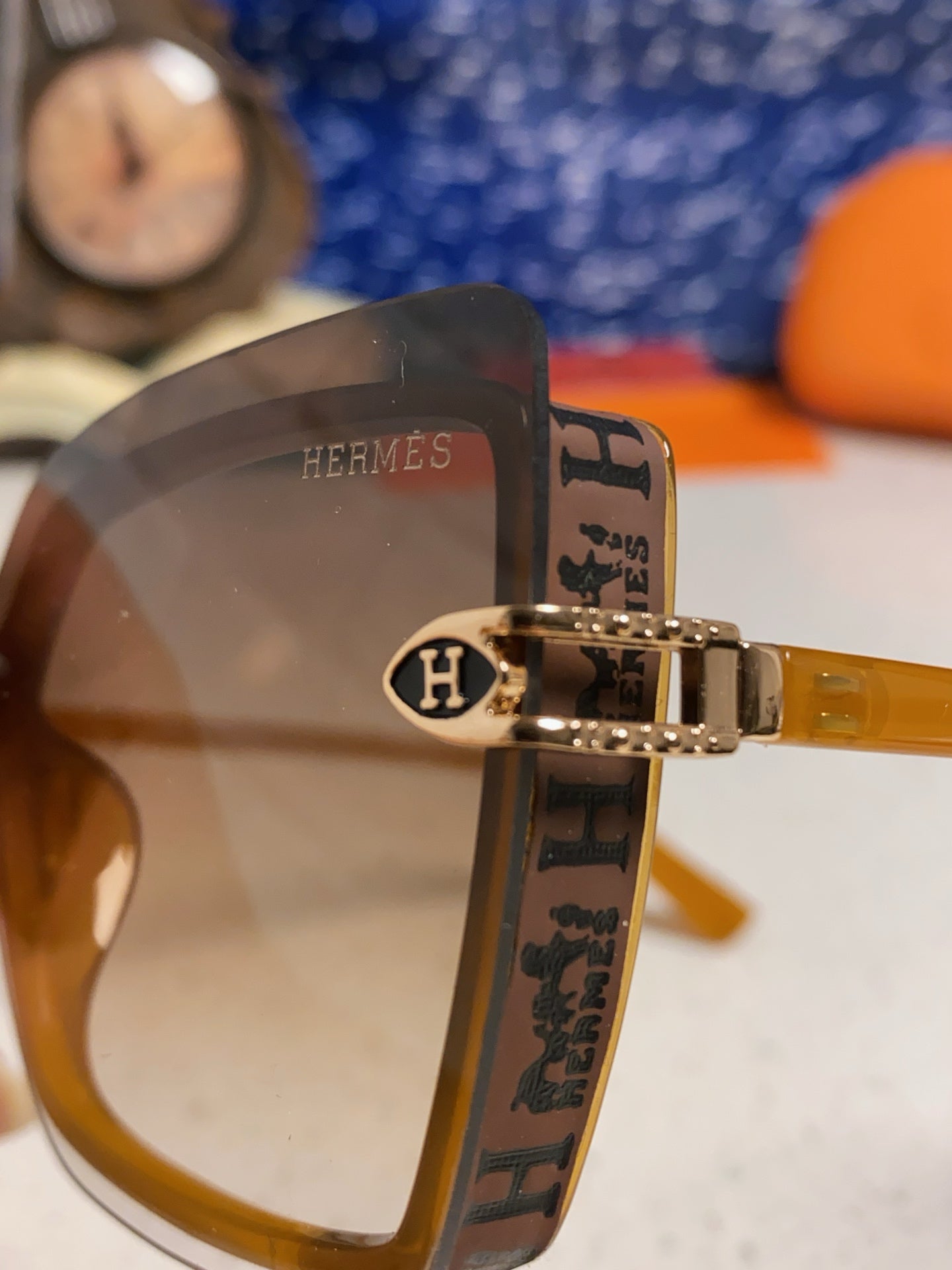 Hermès Square Brown Lens Sunglasses for Men & Women - 466430 - detail image 6