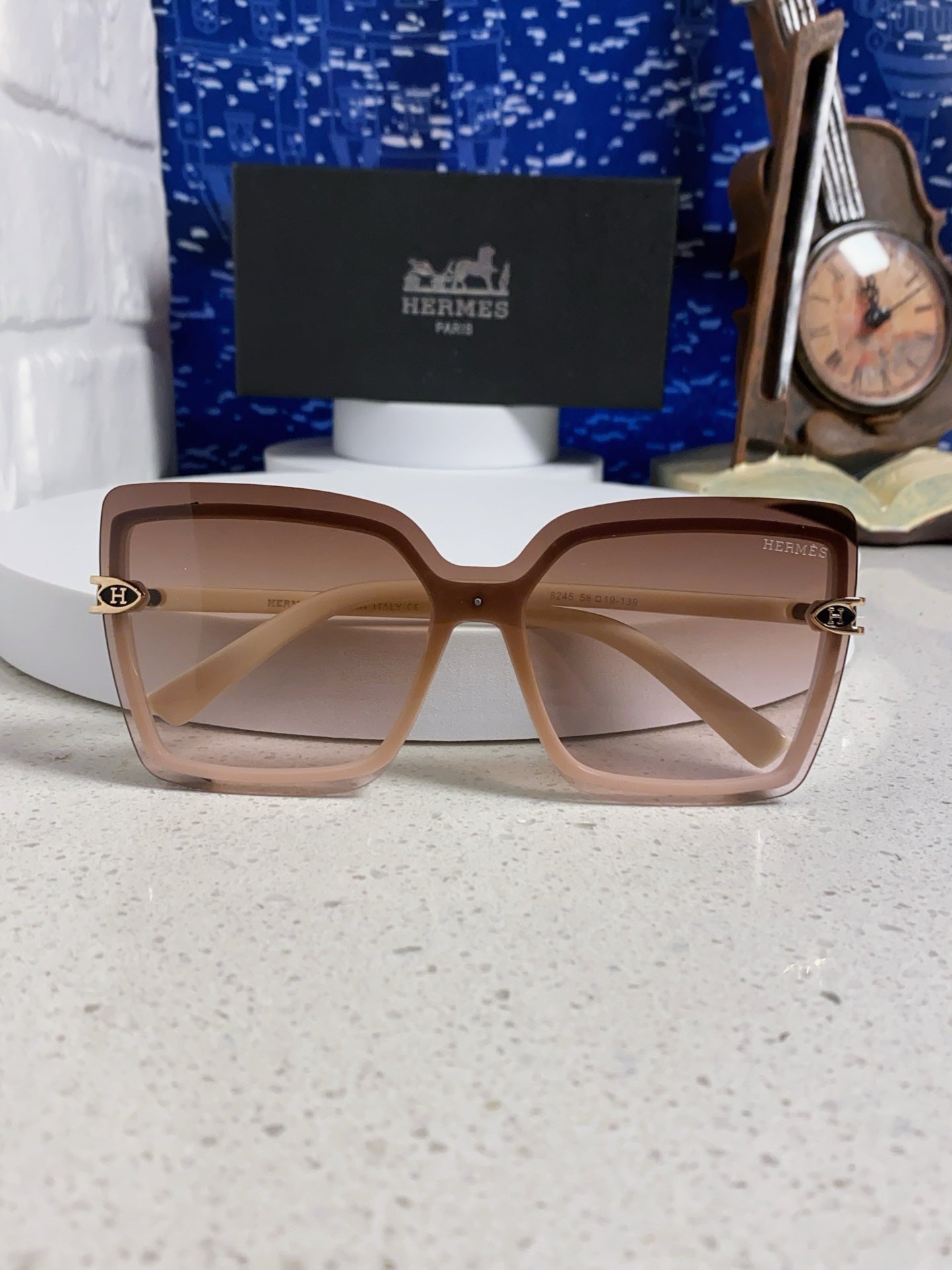 Hermès Square Brown Lens Sunglasses for Men & Women - 466431 - detail image 9