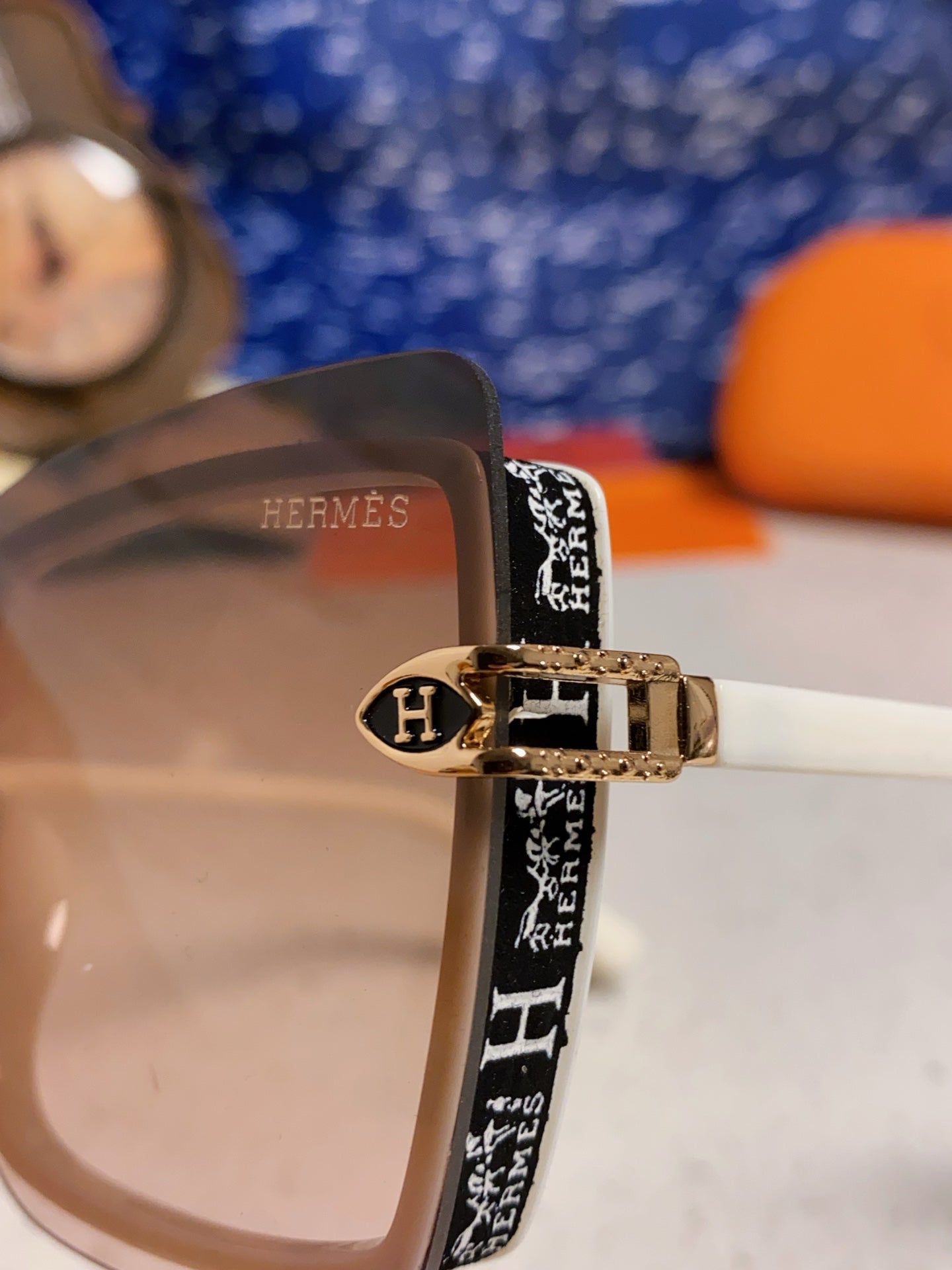 Hermès Square Brown Lens Sunglasses for Men & Women - 466431 - detail image 7