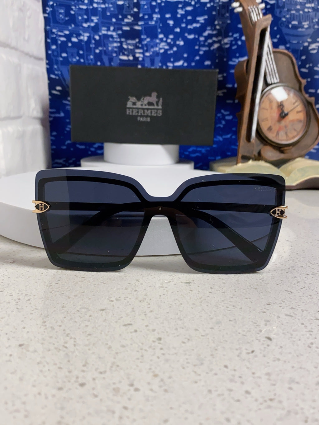 Hermès Square Black Lens Sunglasses for Men & Women - 466432 - detail image 8