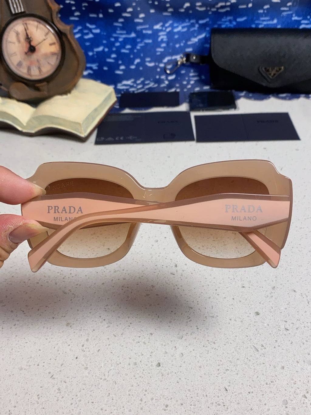 Prada 16YSF Acetate Fashion Gold Lens Sunglasses for Men & Women - 867152 - detail image 5