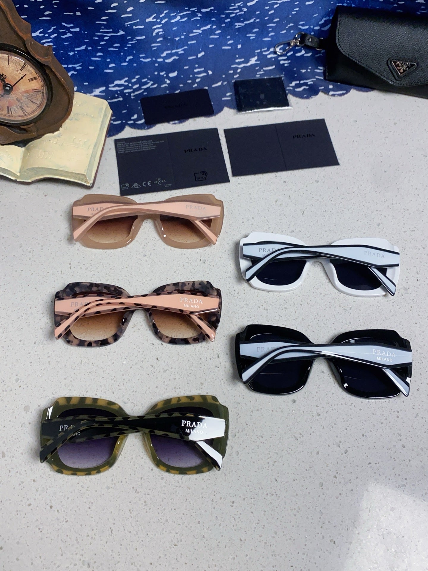 Prada 16YSF Acetate Fashion Gold Lens Sunglasses for Men & Women - 867153 - detail image 11