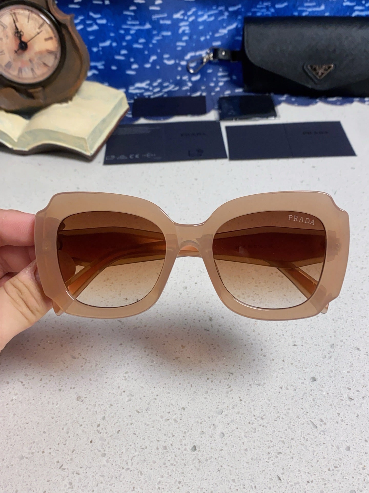 Prada 16YSF Acetate Fashion Gold Lens Sunglasses for Men & Women - 867152 - detail image 4