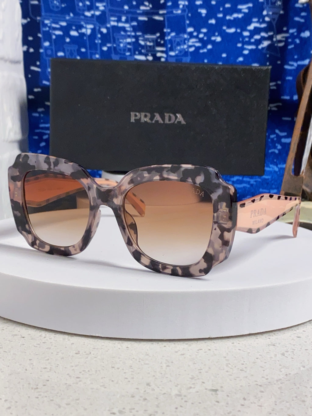 Prada 16YSF Acetate Fashion Gold Lens Sunglasses for Men & Women - 867153
