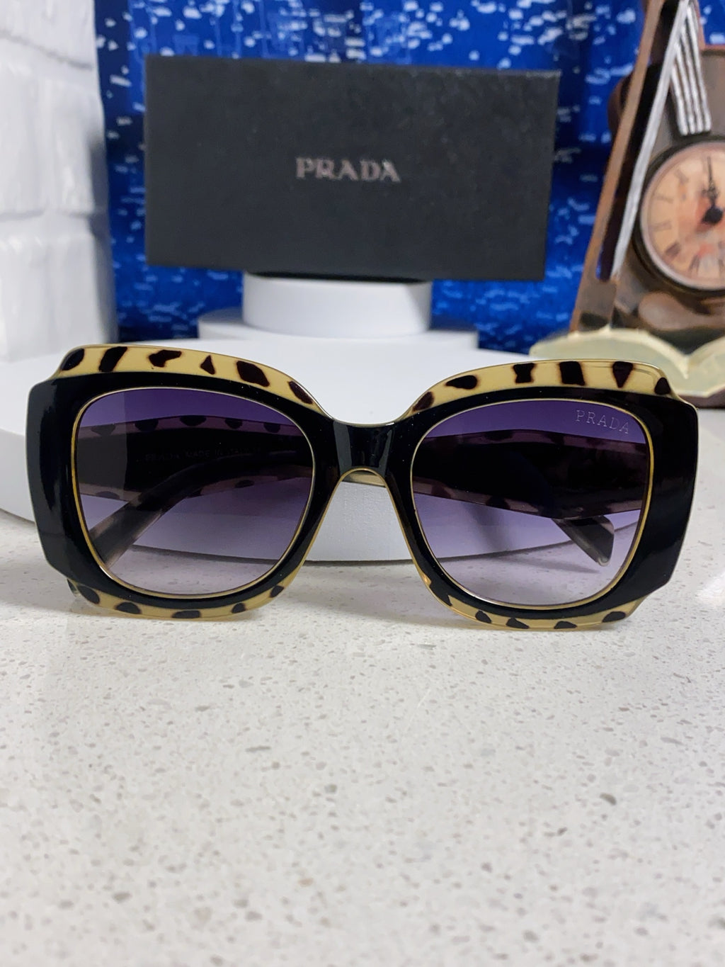 Prada 16YSF Acetate Fashion Blue Lens Sunglasses for Men & Women - 867154 - detail image 9