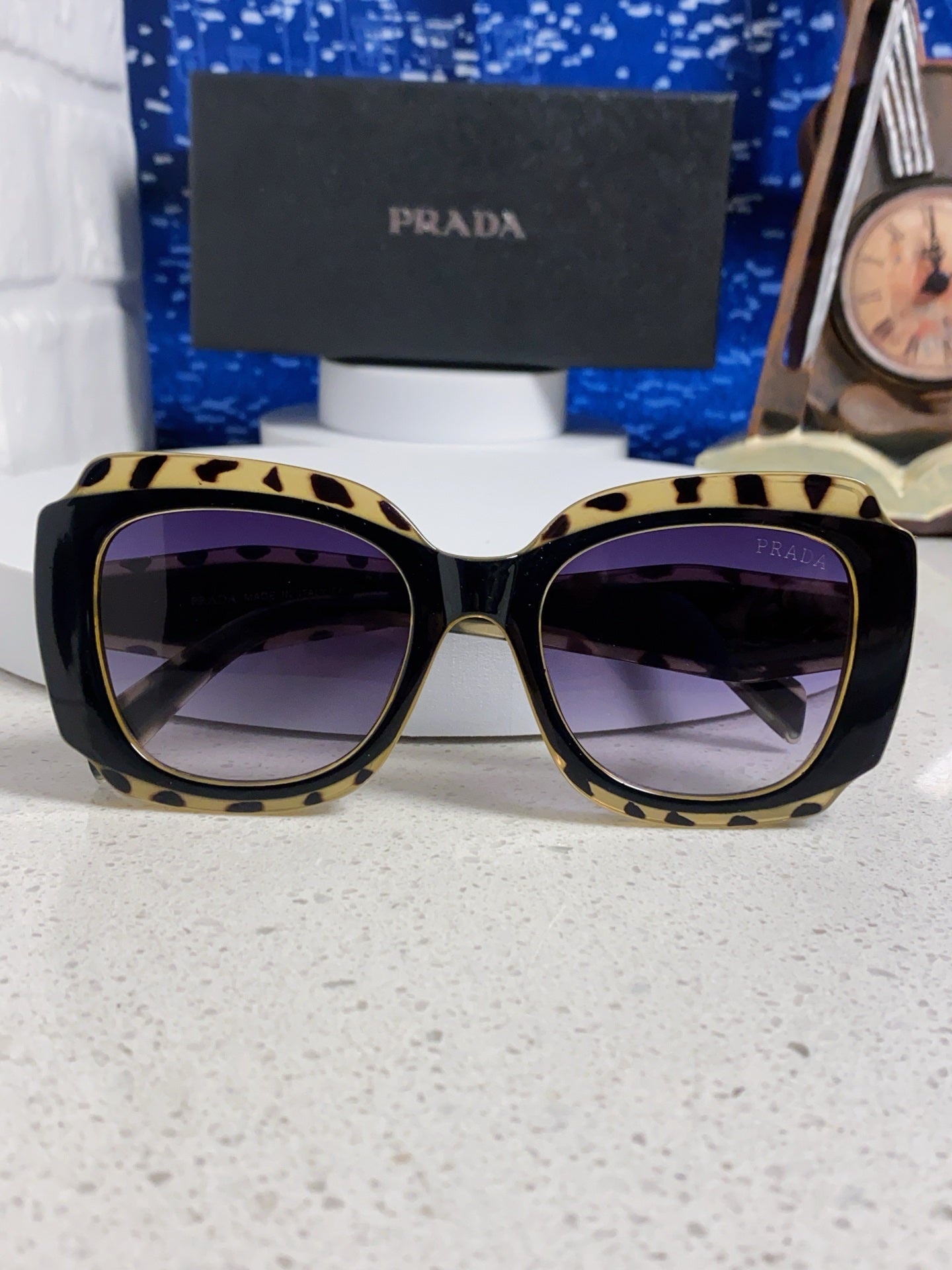 Prada 16YSF Acetate Fashion Blue Lens Sunglasses for Men & Women - 867154 - detail image 9