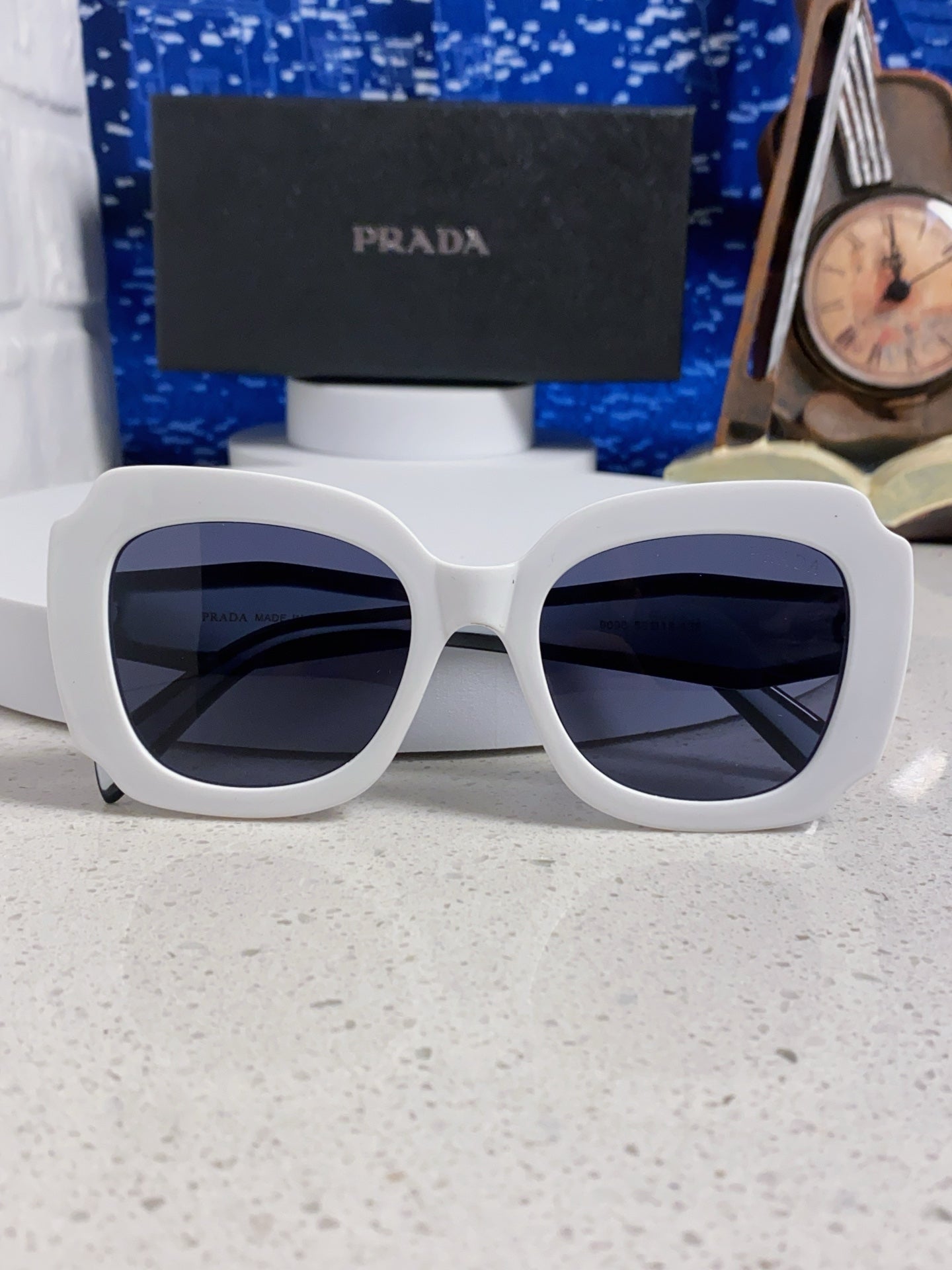 Prada 16YSF Acetate Fashion Blue Lens Sunglasses for Men & Women - 867155 - detail image 9