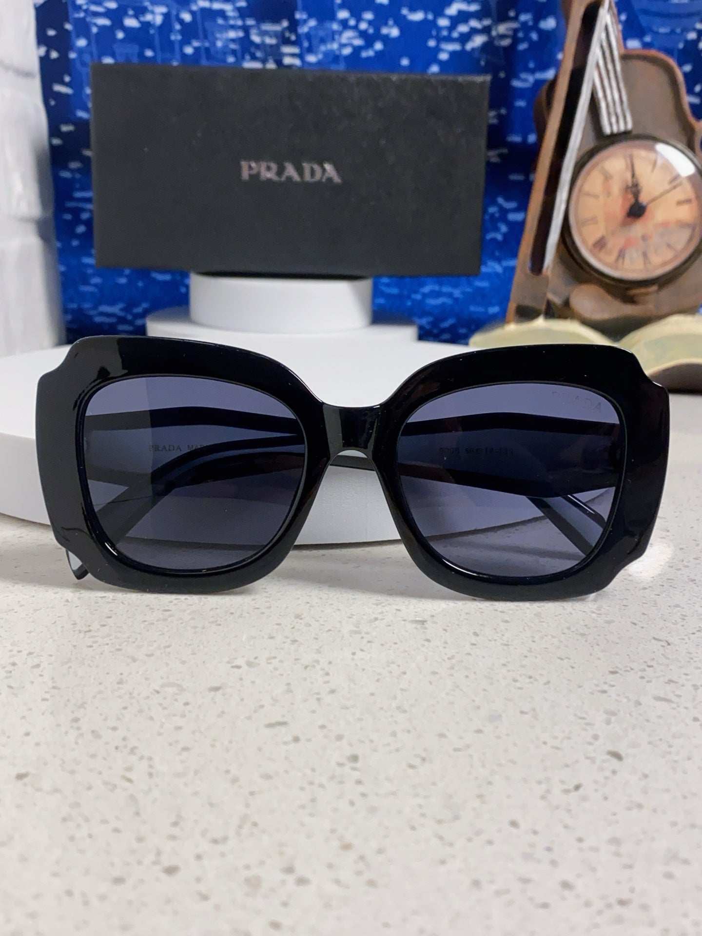 Prada 16YSF Acetate Fashion Black Lens Sunglasses for Men & Women - 867156 - detail image 9