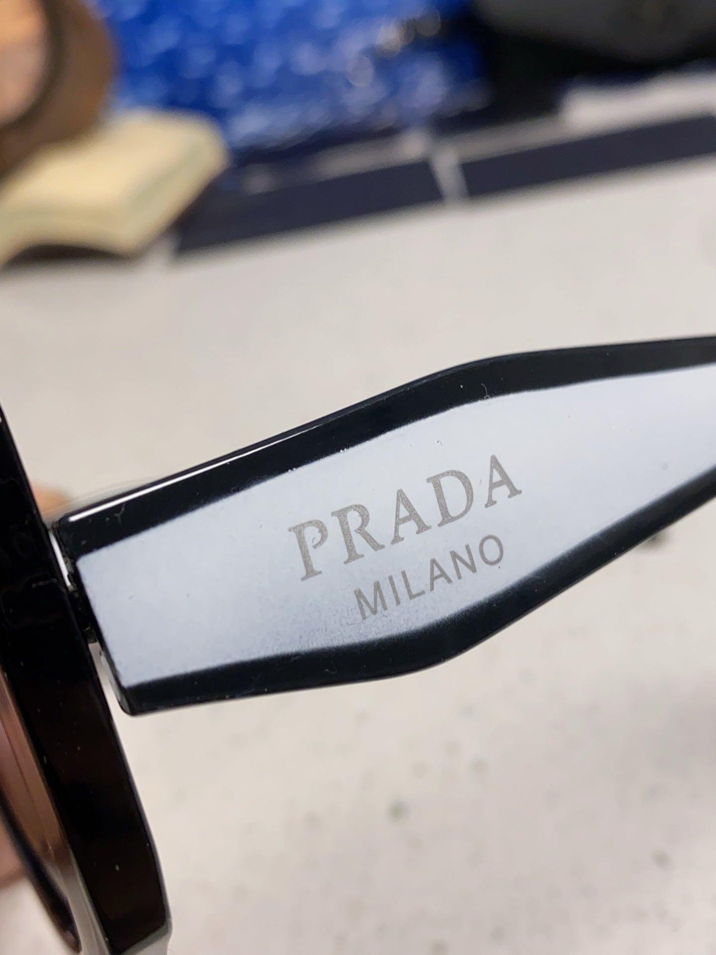 Prada 16YSF Acetate Fashion Black Lens Sunglasses for Men & Women - 867156 - detail image 7