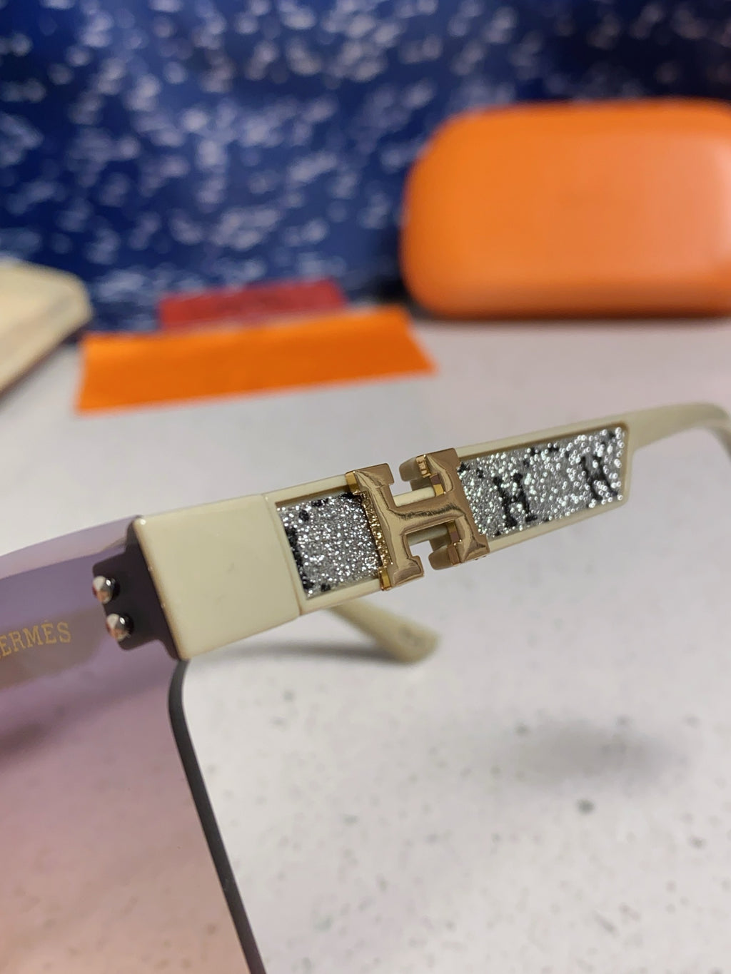 Hermès Lightweight Rimless Silver Lens Sunglasses for Women - detail image 6