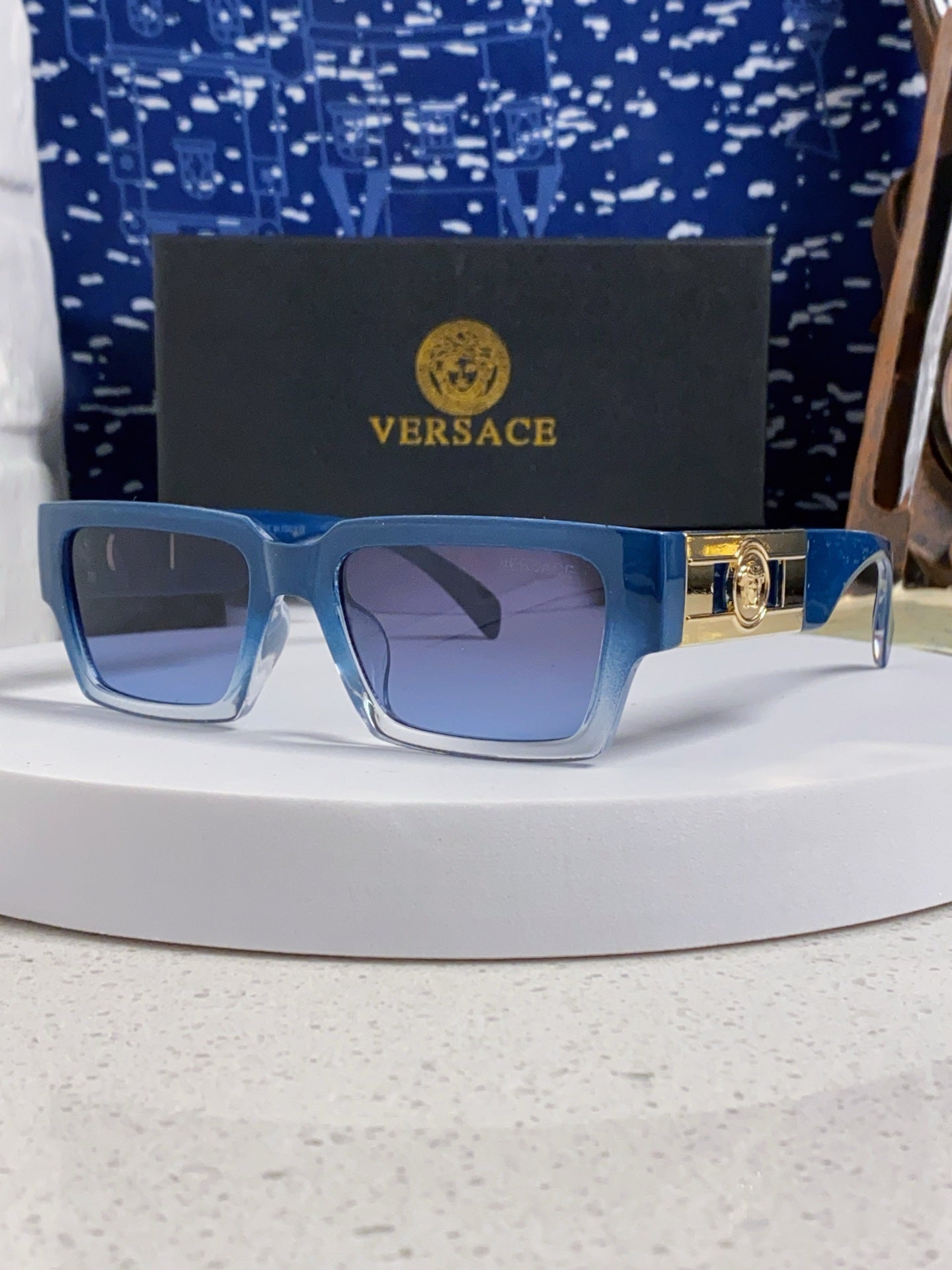Versace Fashion Blue Lens Sunglasses for Men & Women - 487795