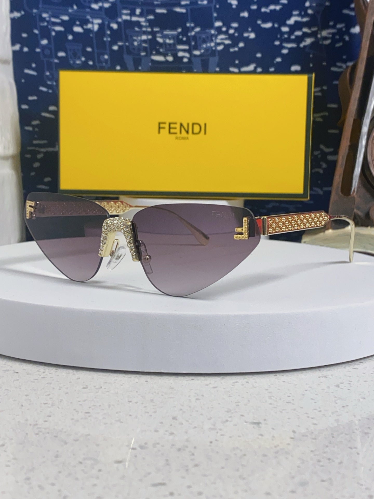 Fendi Lightweight Metal Rimless Silver Lens Sunglasses for Women - 358747
