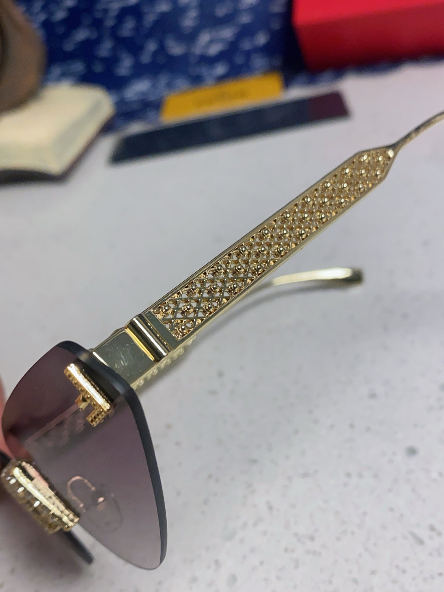 Fendi Lightweight Metal Rimless Silver Lens Sunglasses for Women - 432735 - detail image 7