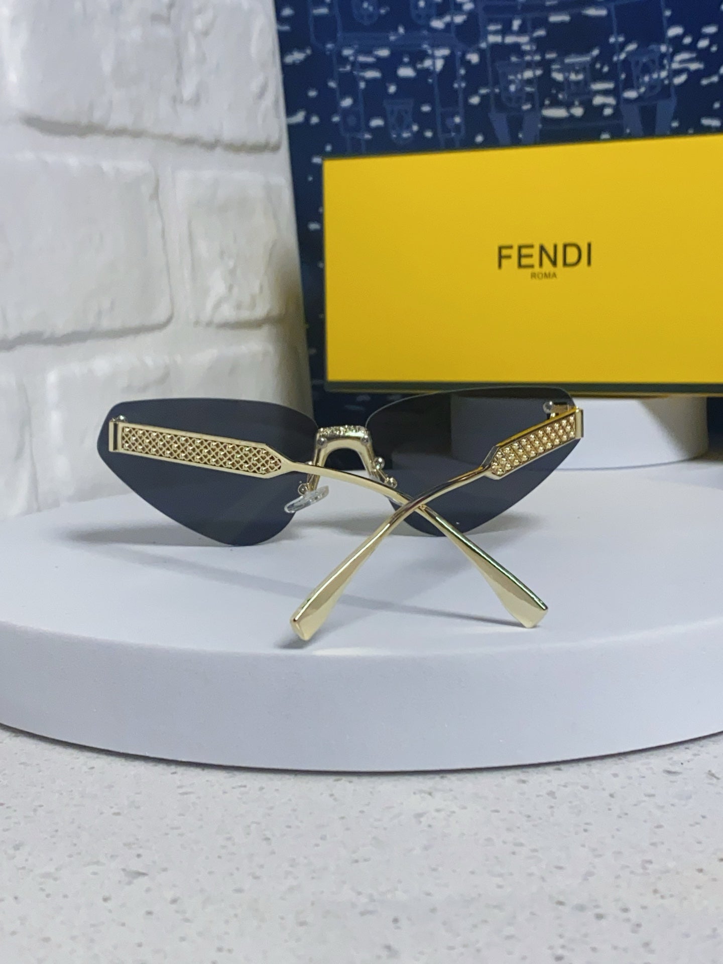 Fendi Lightweight Metal Rimless Silver Lens Sunglasses for Women - 432736 - detail image 3