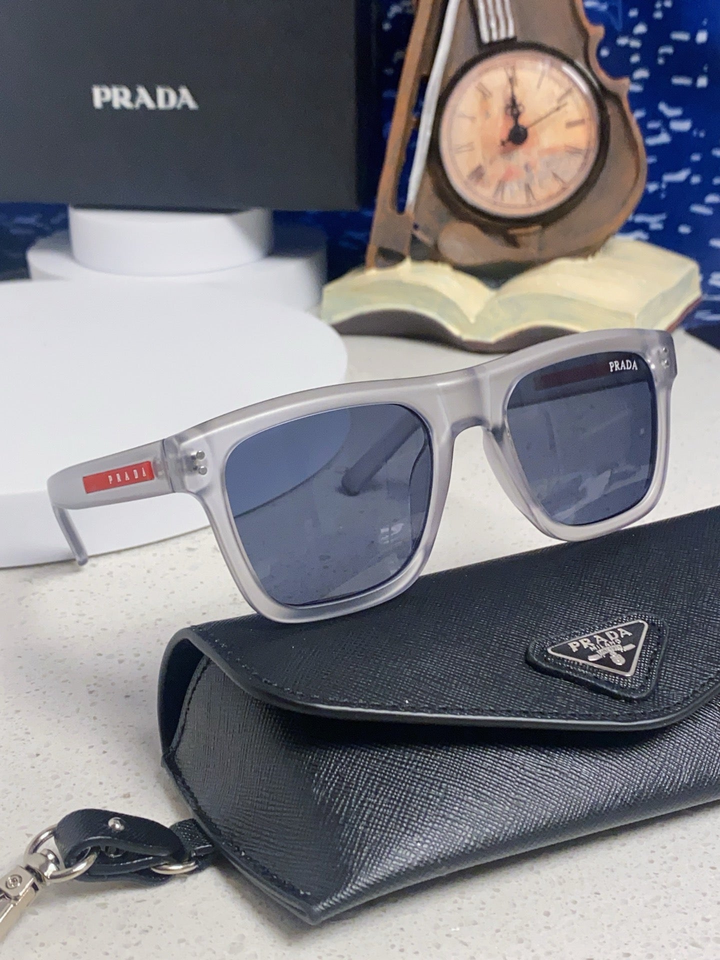 Prada Square Blue Lens Sunglasses for Men & Women - 358459 - detail image 10