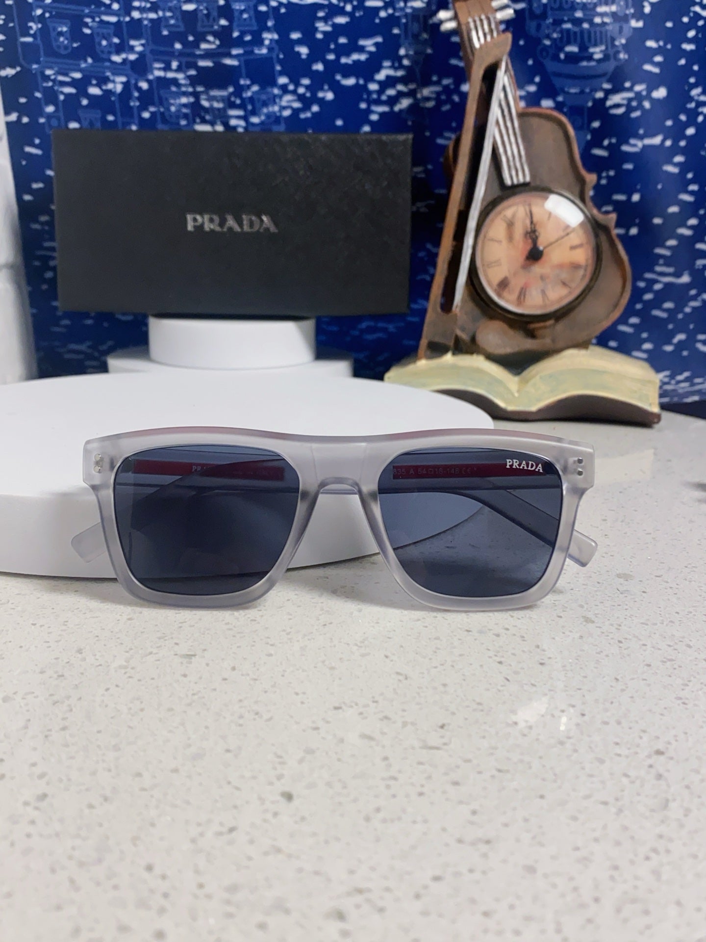 Prada Square Blue Lens Sunglasses for Men & Women - 358459 - detail image 9