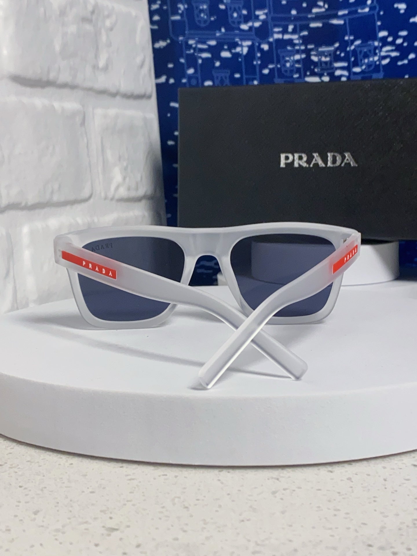 Prada Square Blue Lens Sunglasses for Men & Women - 358460 - detail image 3