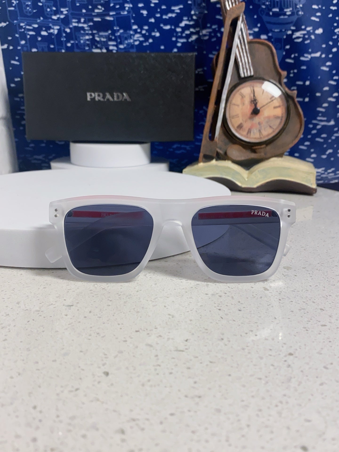 Prada Square Blue Lens Sunglasses for Men & Women - 358460 - detail image 9