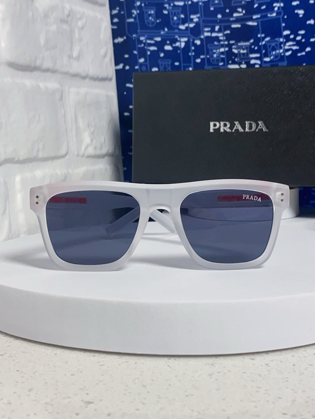 Prada Square Blue Lens Sunglasses for Men & Women - 358460 - detail image 2