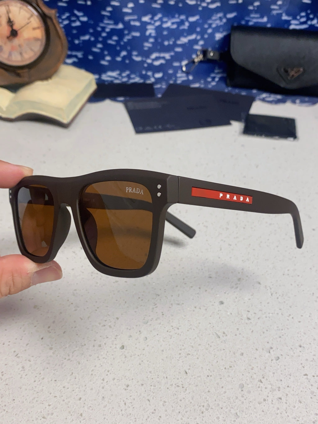Prada Square Brown Lens Sunglasses for Men & Women - 358461 - detail image 6