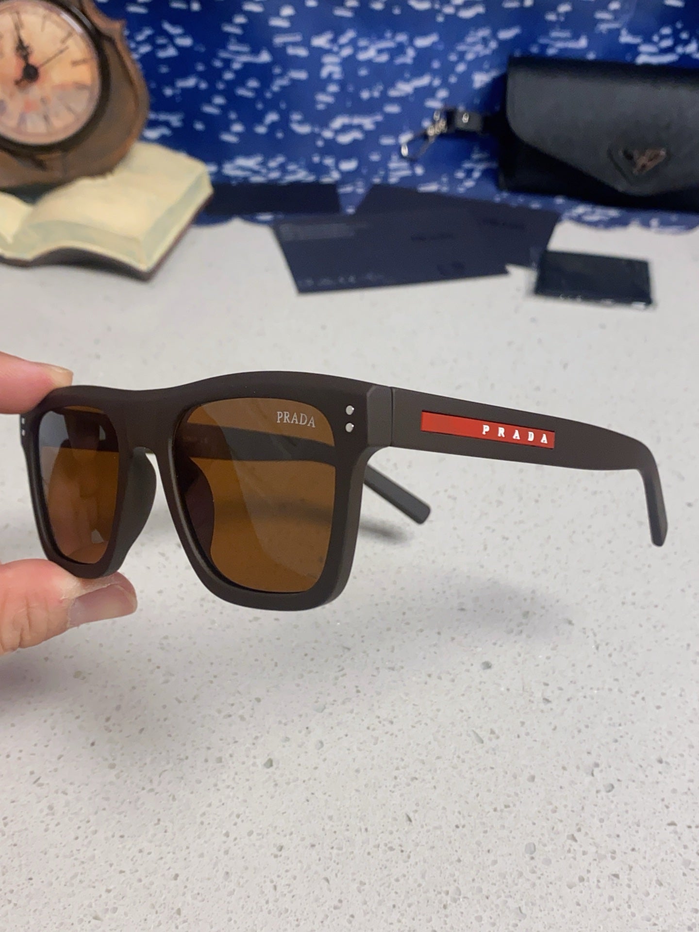 Prada Square Brown Lens Sunglasses for Men & Women - 358461 - detail image 6
